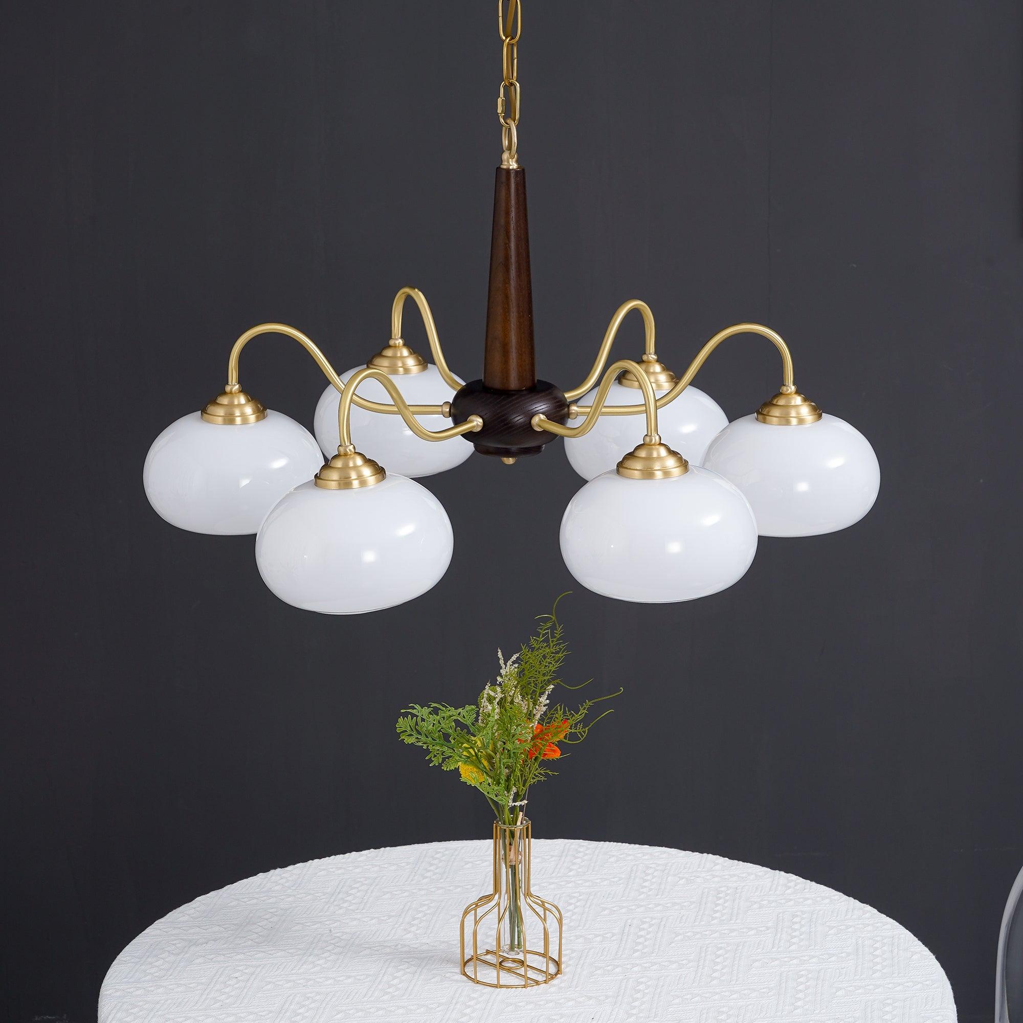 Hali Pendant Lamp Persimmon Brass Glass Elegant-Neutral Decor