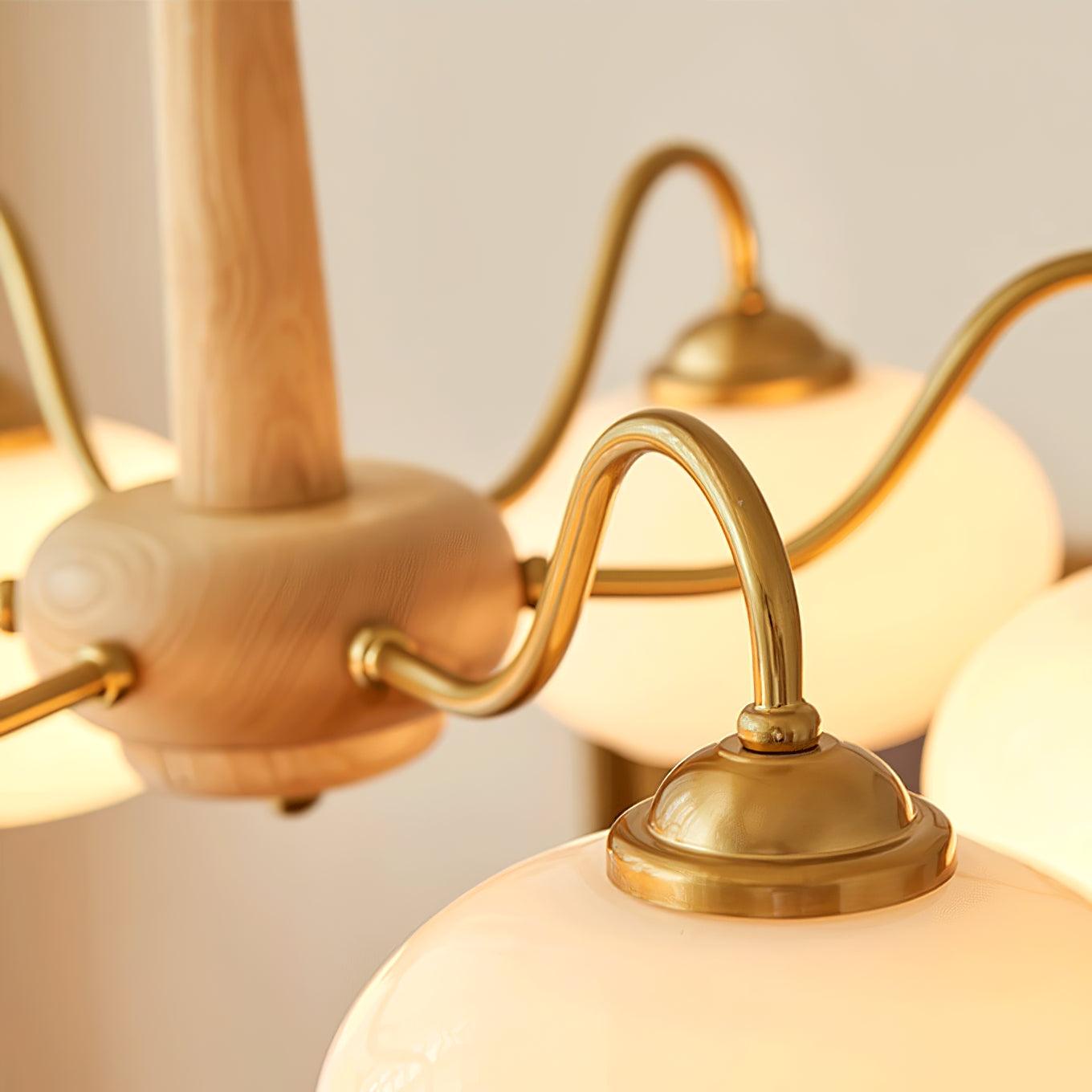 Hali Pendant Lamp Persimmon Brass Glass Elegant-Neutral Decor