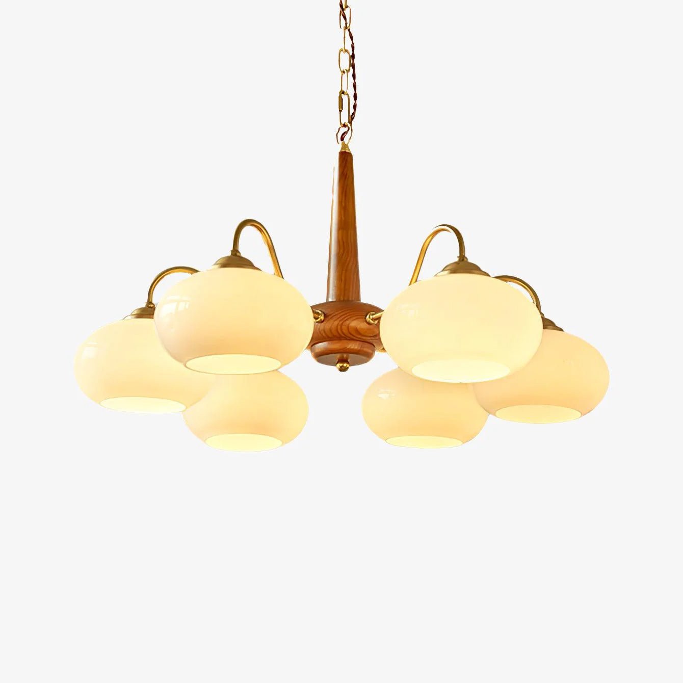 Hali Pendant Lamp Persimmon Brass Glass Elegant-Neutral Decor