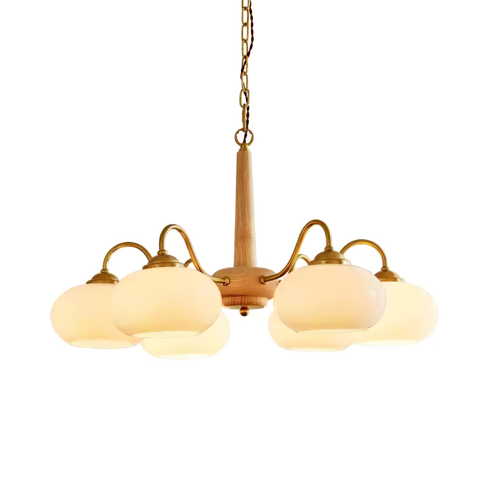 Hali Pendant Lamp Persimmon Brass Glass Elegant-Neutral Decor