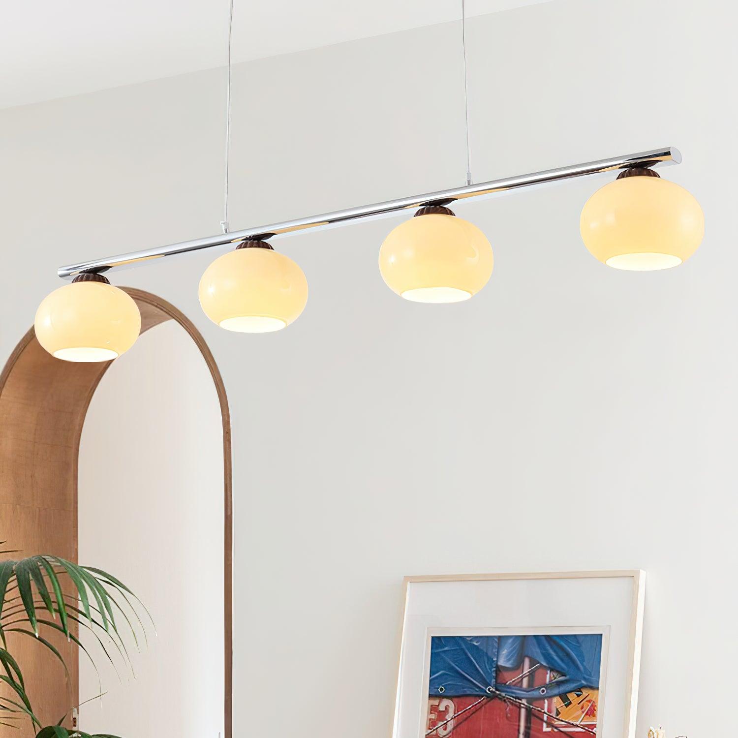Eixu Chandelier Linear Glass Persimmon Shades-Neutral Decor