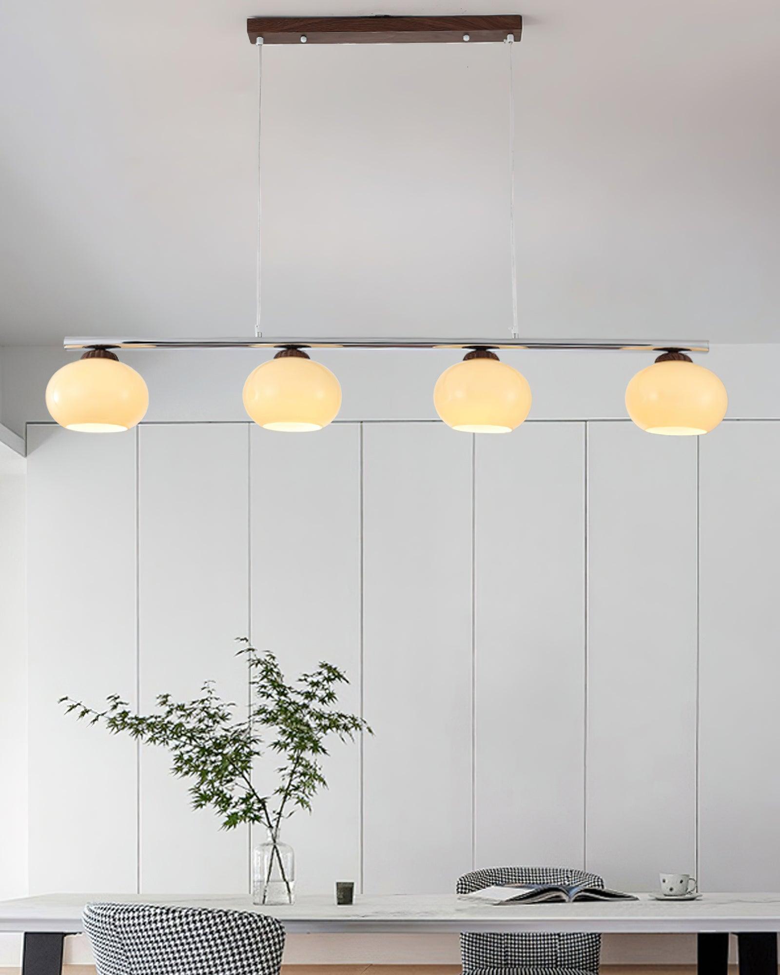 Eixu Chandelier Linear Glass Persimmon Shades-Neutral Decor