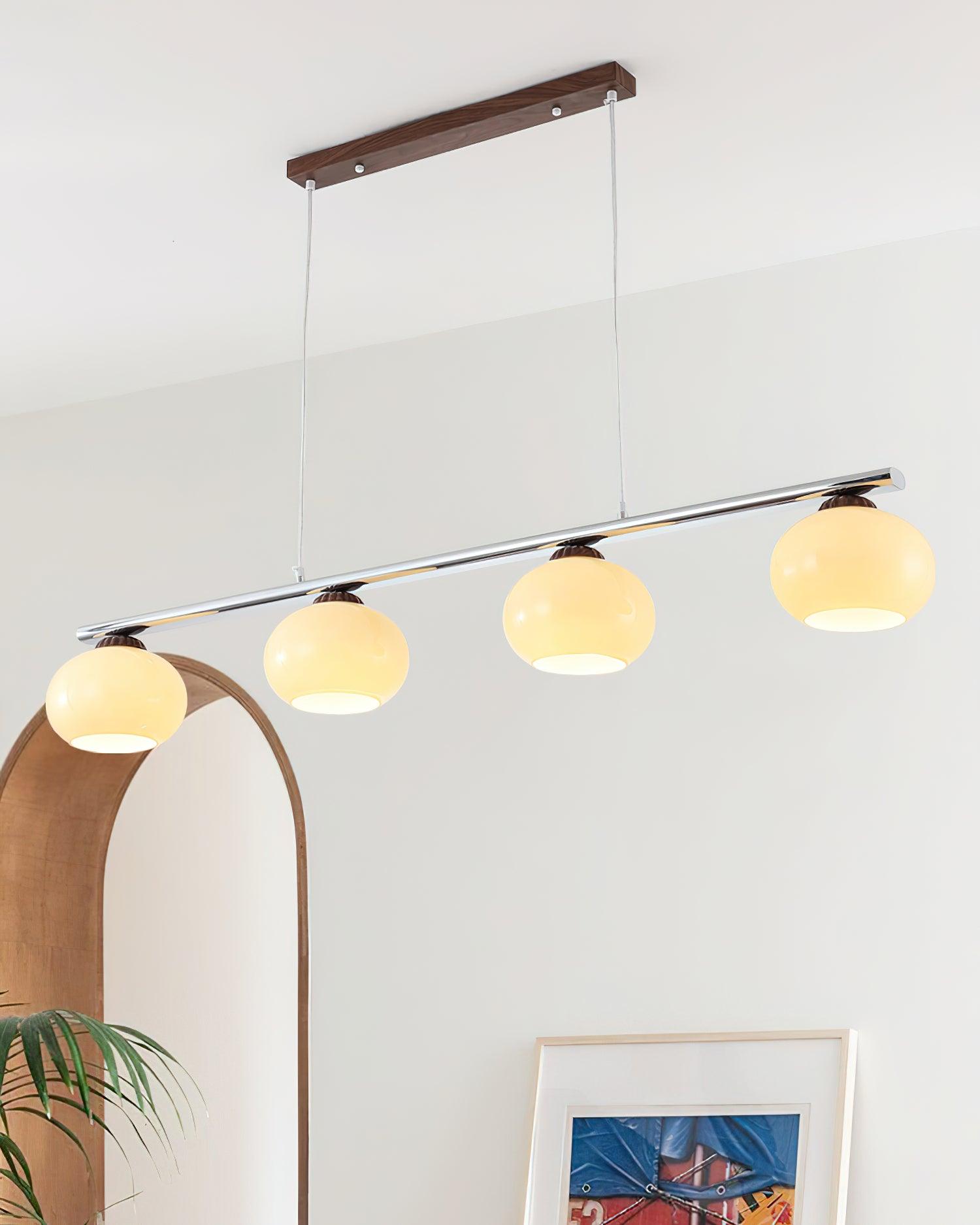 Eixu Chandelier Linear Glass Persimmon Shades-Neutral Decor