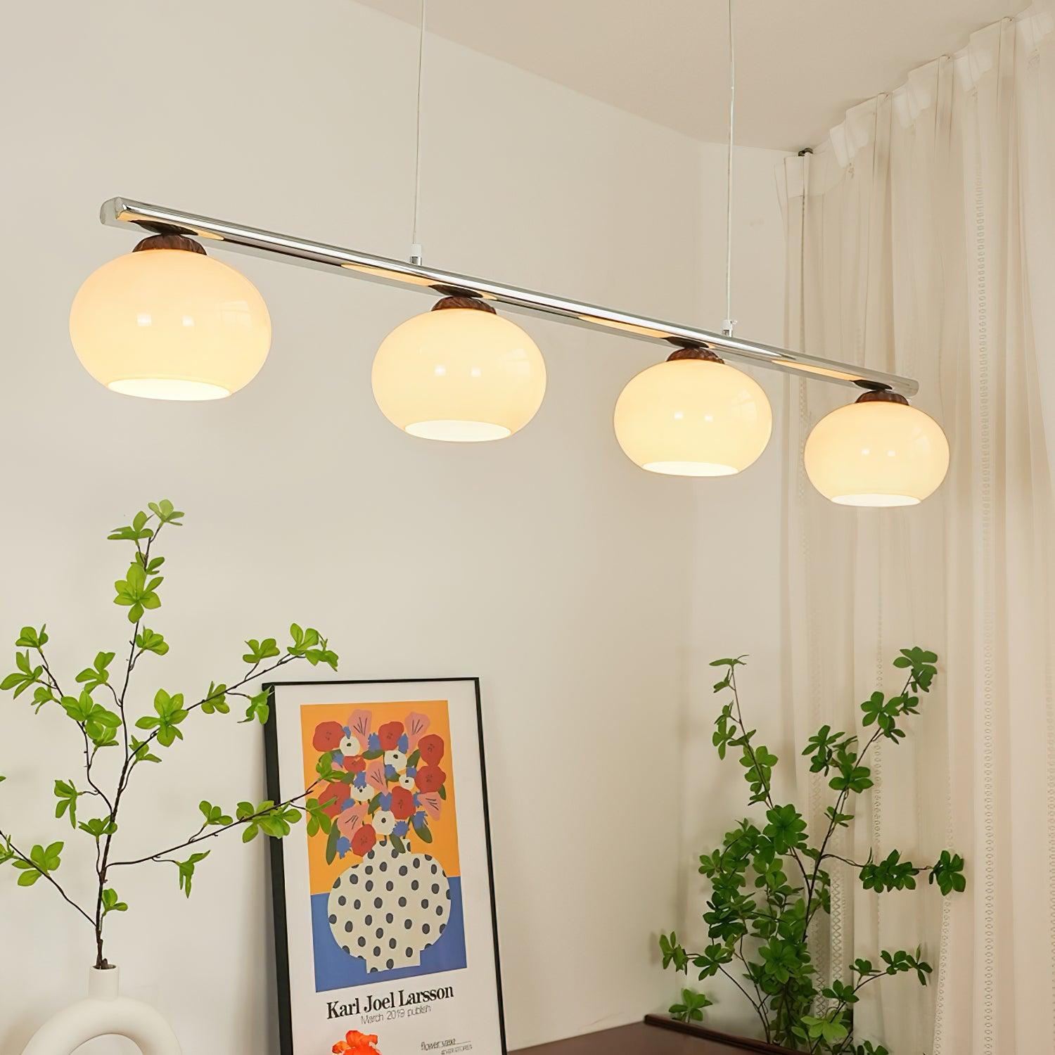 Eixu Chandelier Linear Glass Persimmon Shades-Neutral Decor