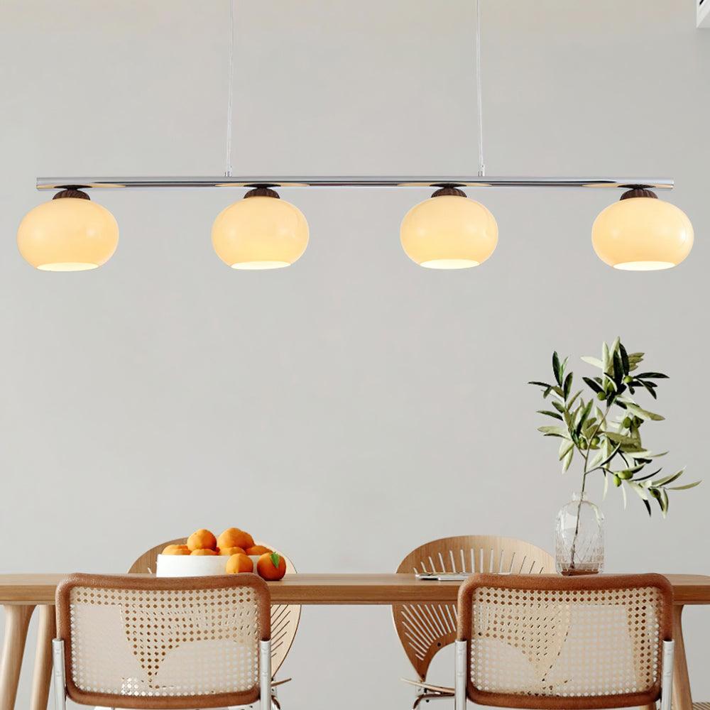 Eixu Chandelier Linear Glass Persimmon Shades-Neutral Decor