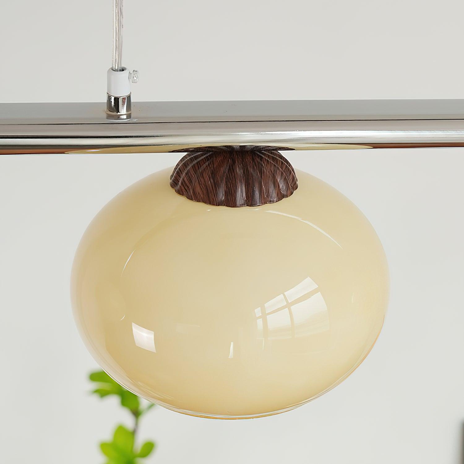 Eixu Chandelier Linear Glass Persimmon Shades-Neutral Decor