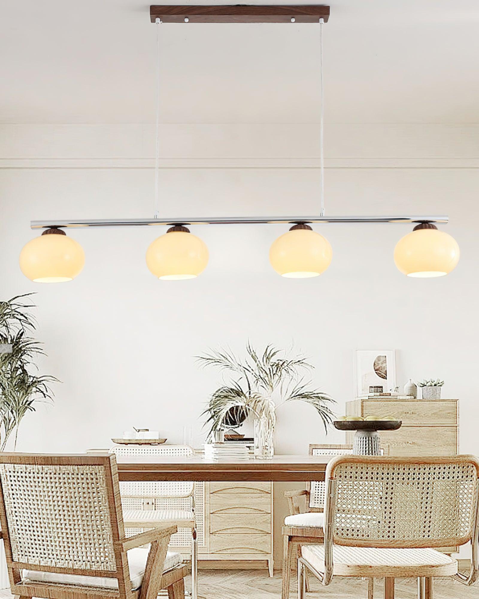 Eixu Chandelier Linear Glass Persimmon Shades-Neutral Decor