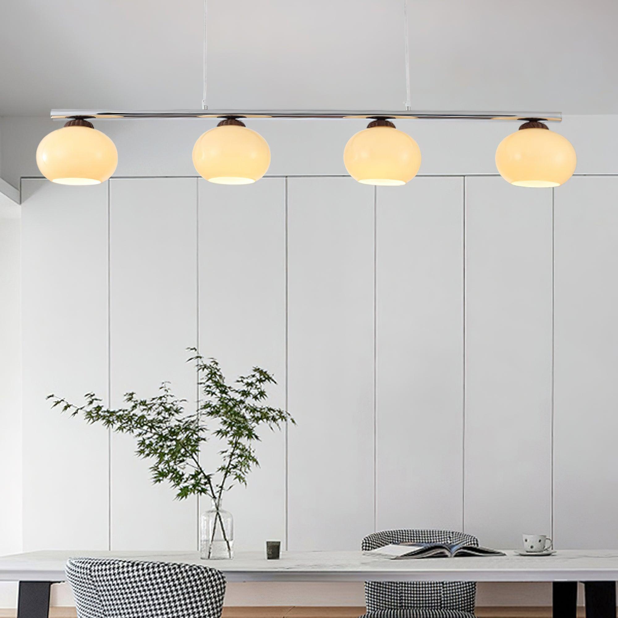 Eixu Chandelier Linear Glass Persimmon Shades-Neutral Decor