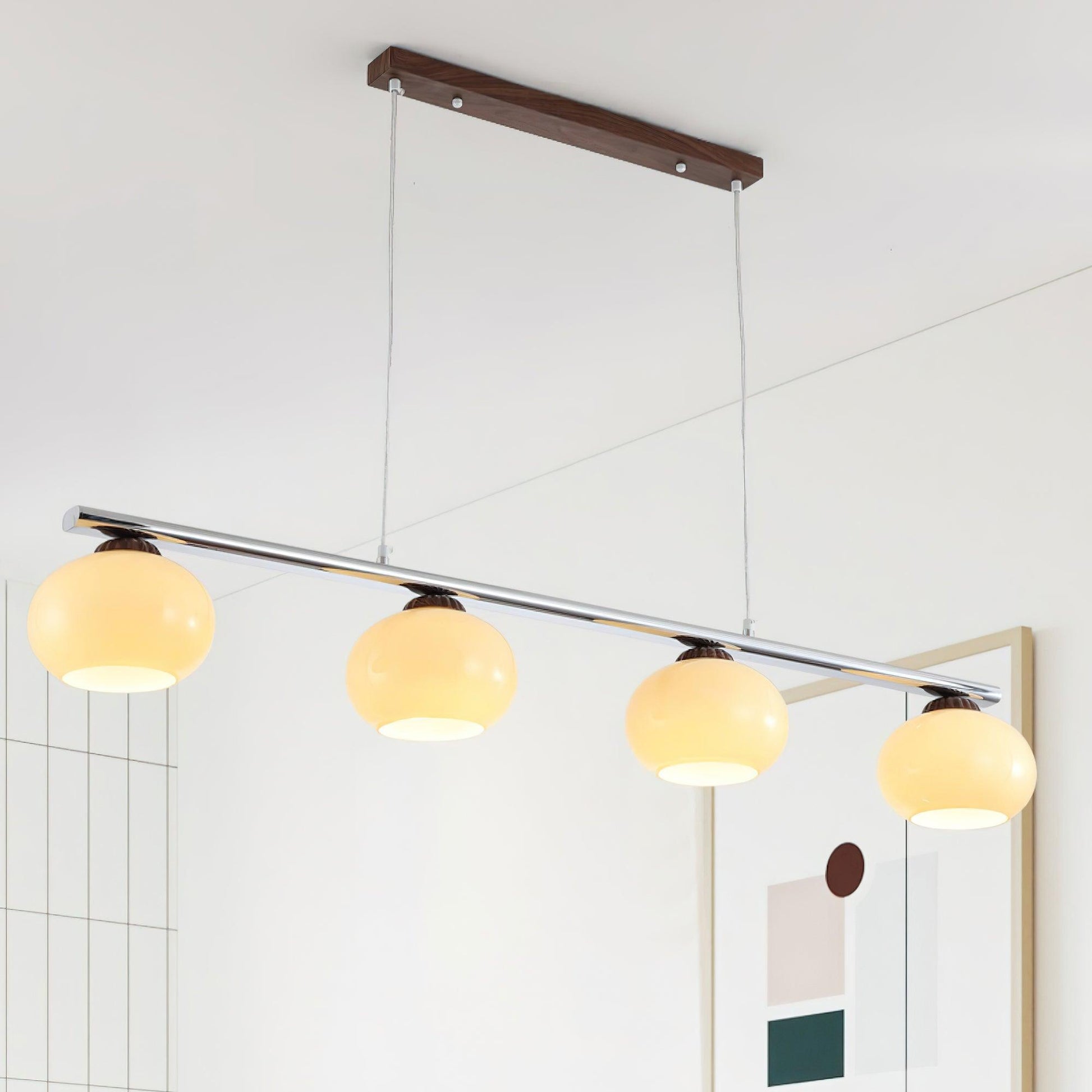 Eixu Chandelier Linear Glass Persimmon Shades-Neutral Decor