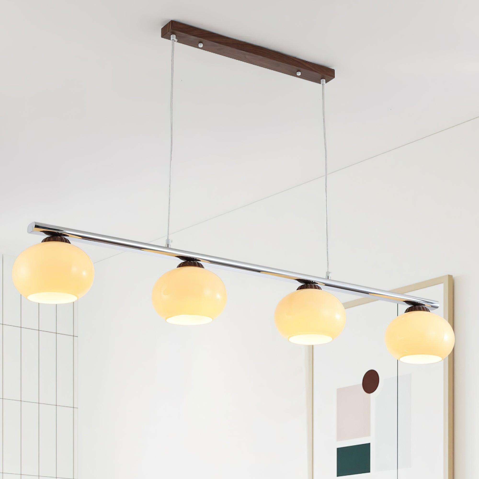 Eixu Chandelier Linear Glass Persimmon Shades-Neutral Decor