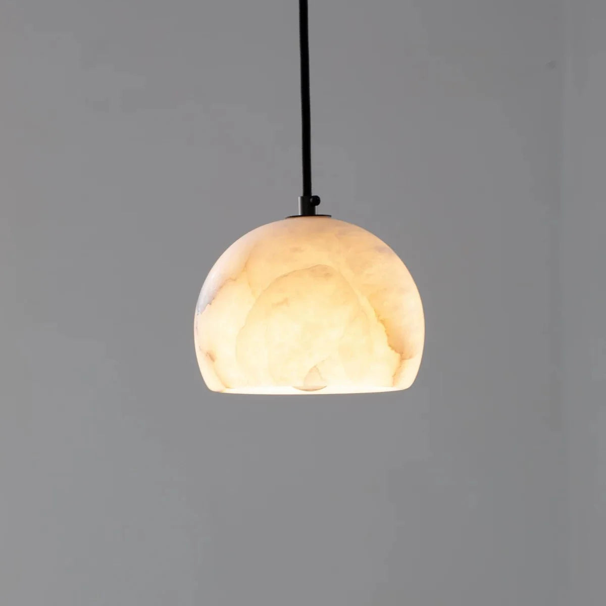 Petal Alabaster Dome Staircase Chandelier-Neutral Decor