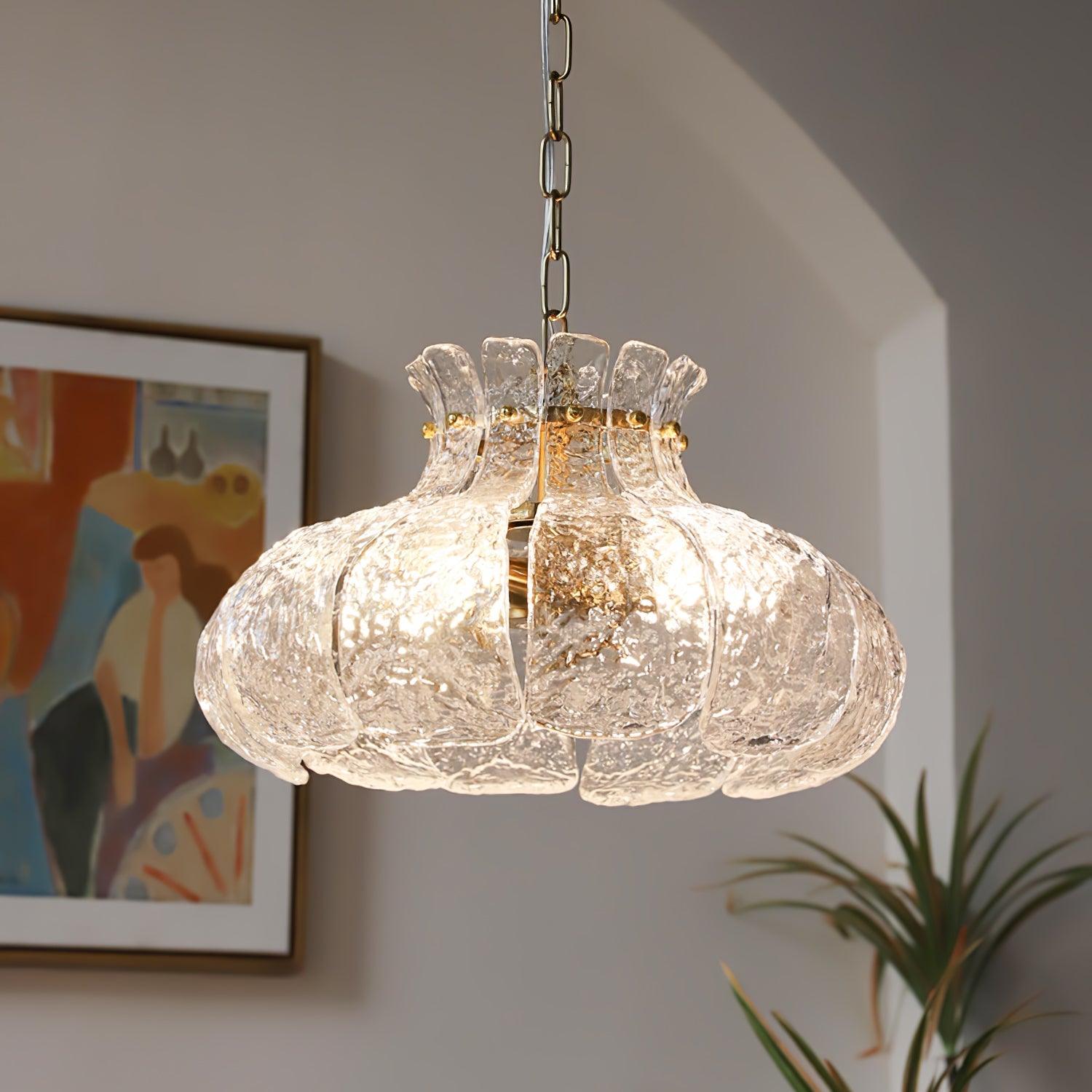 Ariv Brass & Glass Glam Pendant Light-Neutral Decor