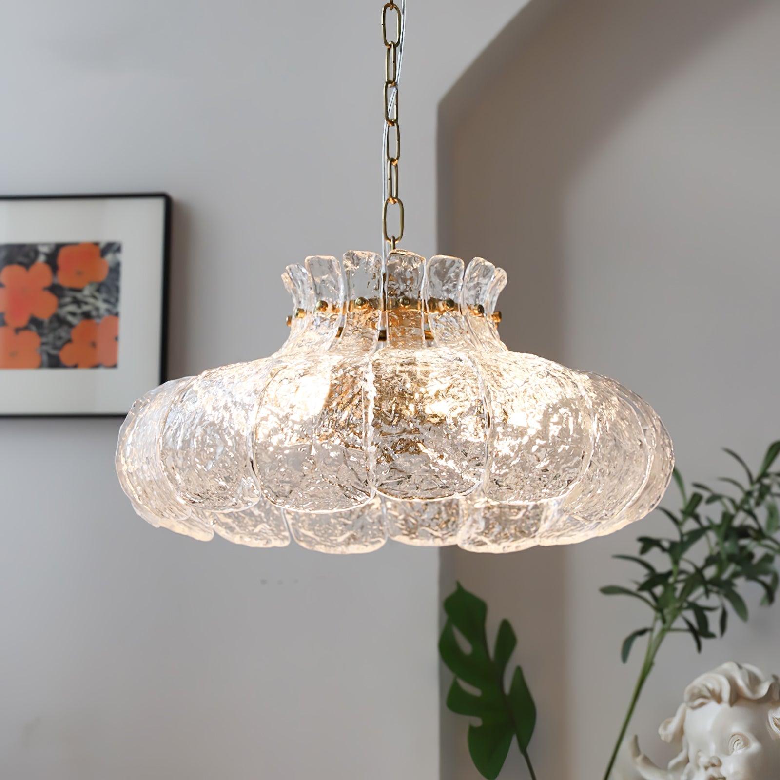 Ariv Brass & Glass Glam Pendant Light-Neutral Decor