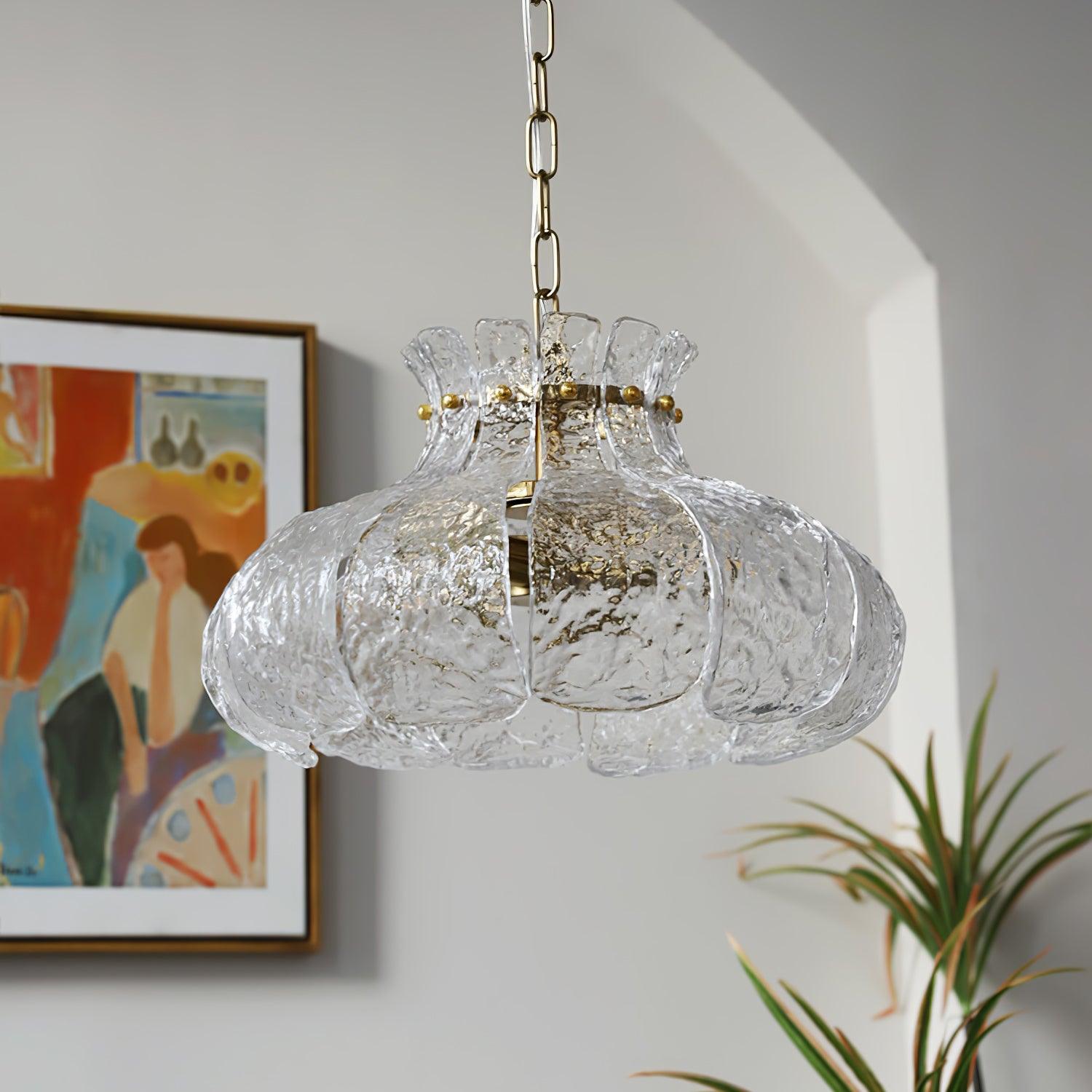Ariv Brass & Glass Glam Pendant Light-Neutral Decor