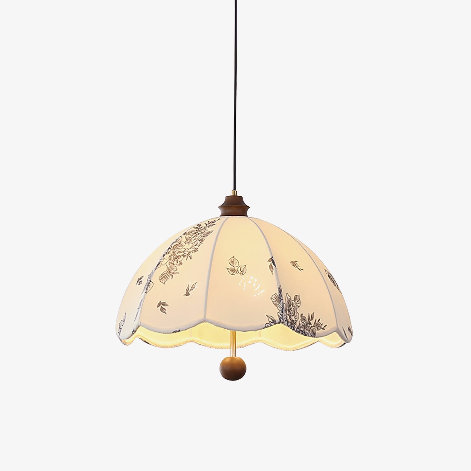 Vevenir Petal Whisper Wood Fabric Pendant Lamp-Neutral Decor