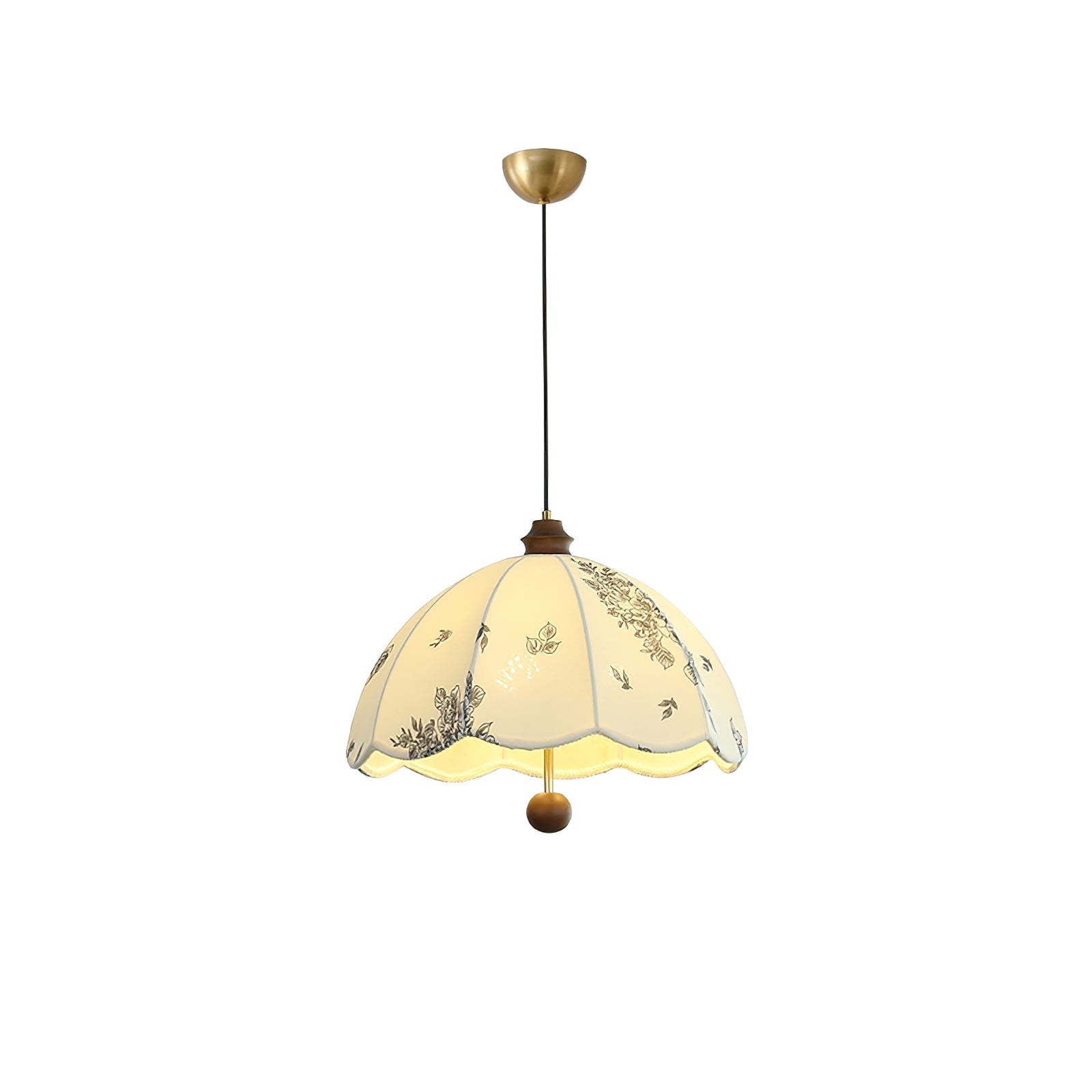 Vevenir Petal Whisper Wood Fabric Pendant Lamp-Neutral Decor