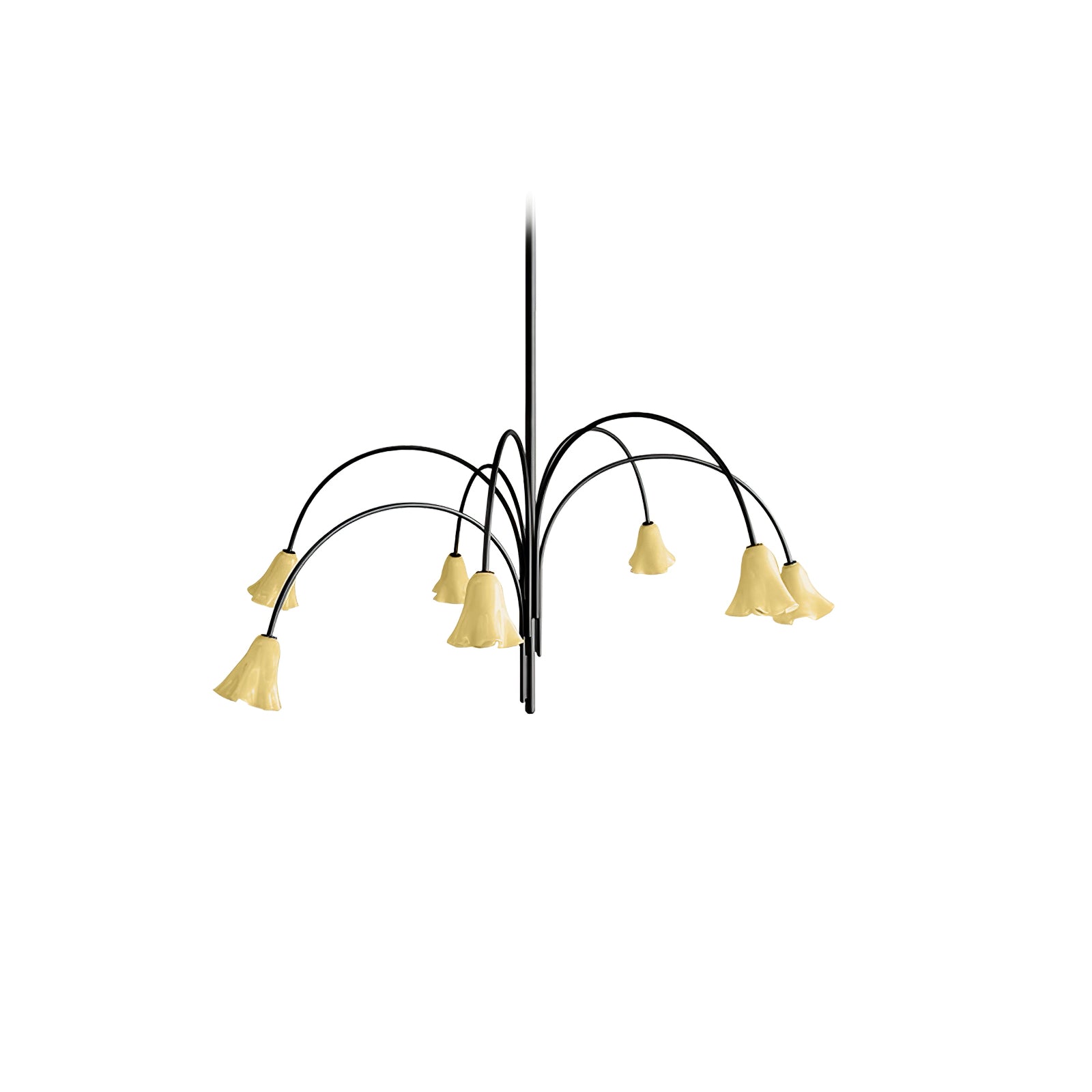 Aurora Chandelier Blossom Petal Glass Arms-Neutral Decor