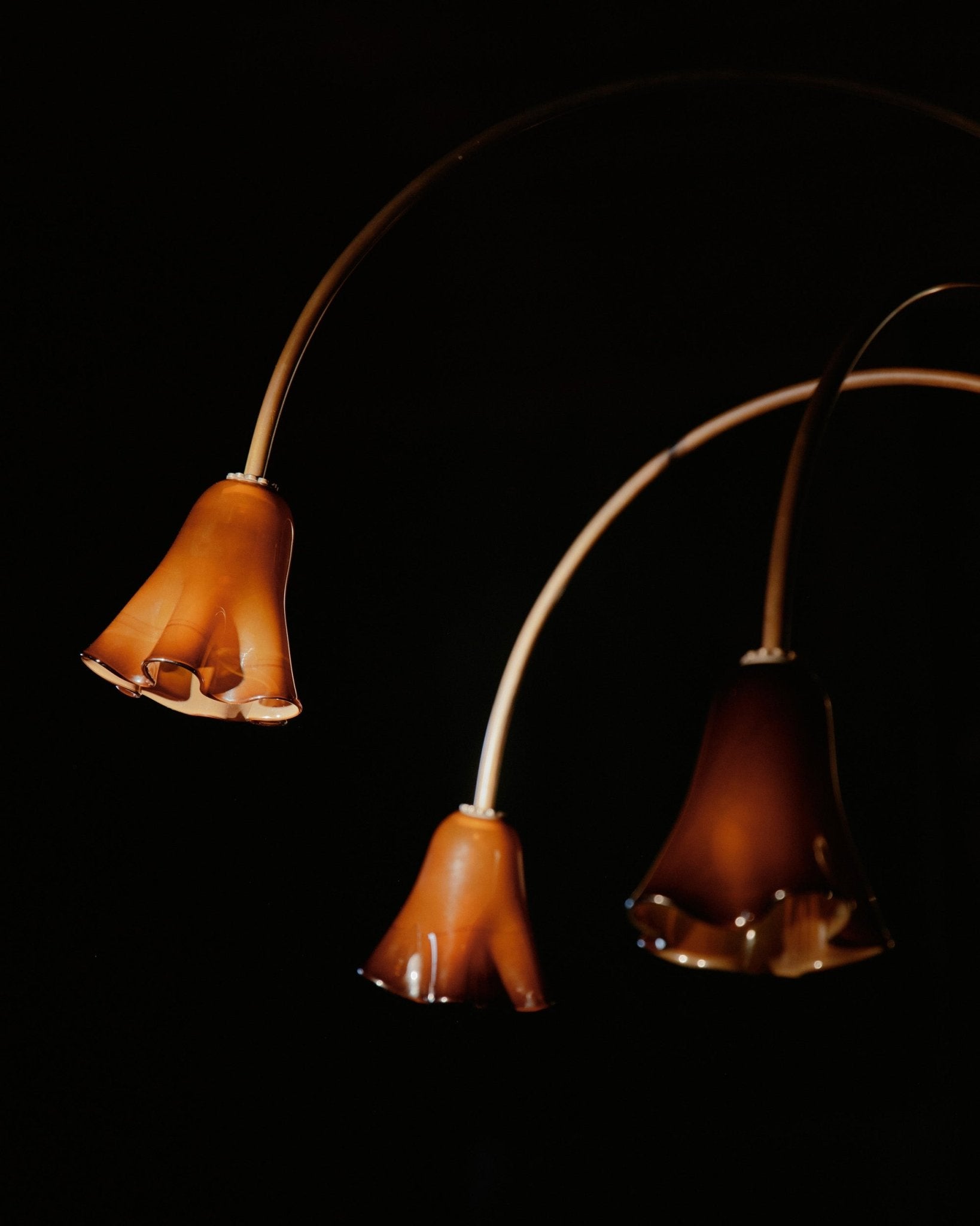 Aurora Chandelier Blossom Petal Glass Arms-Neutral Decor