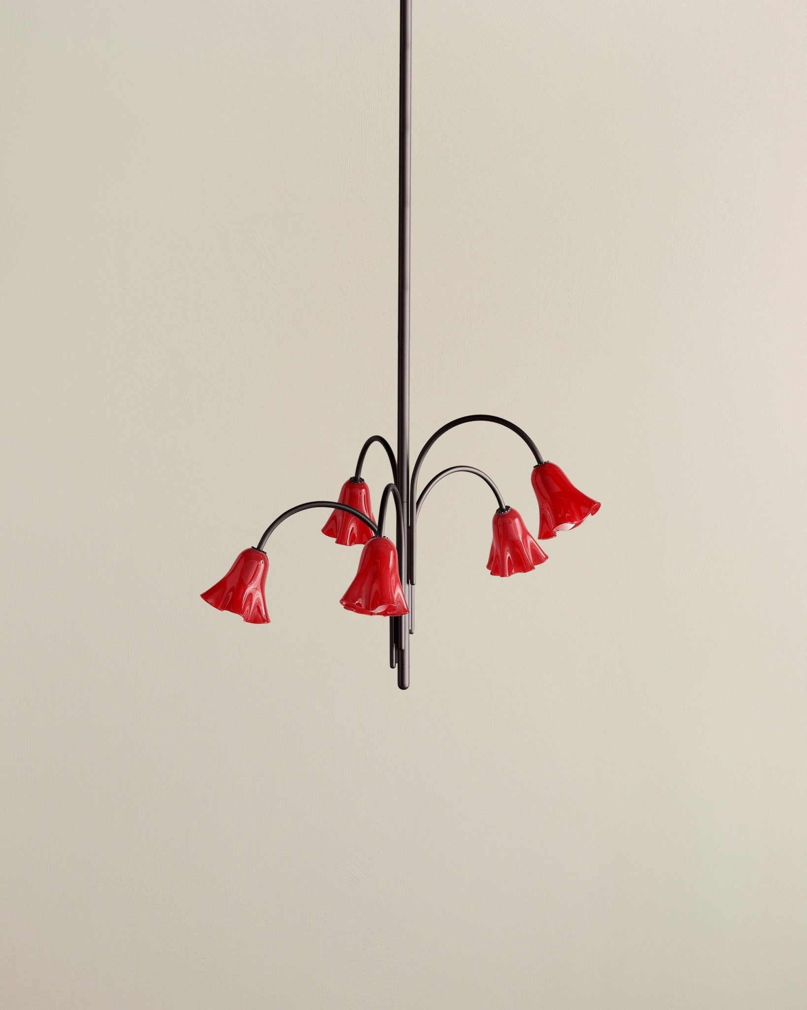 Aurora Chandelier Blossom Petal Glass Arms-Neutral Decor