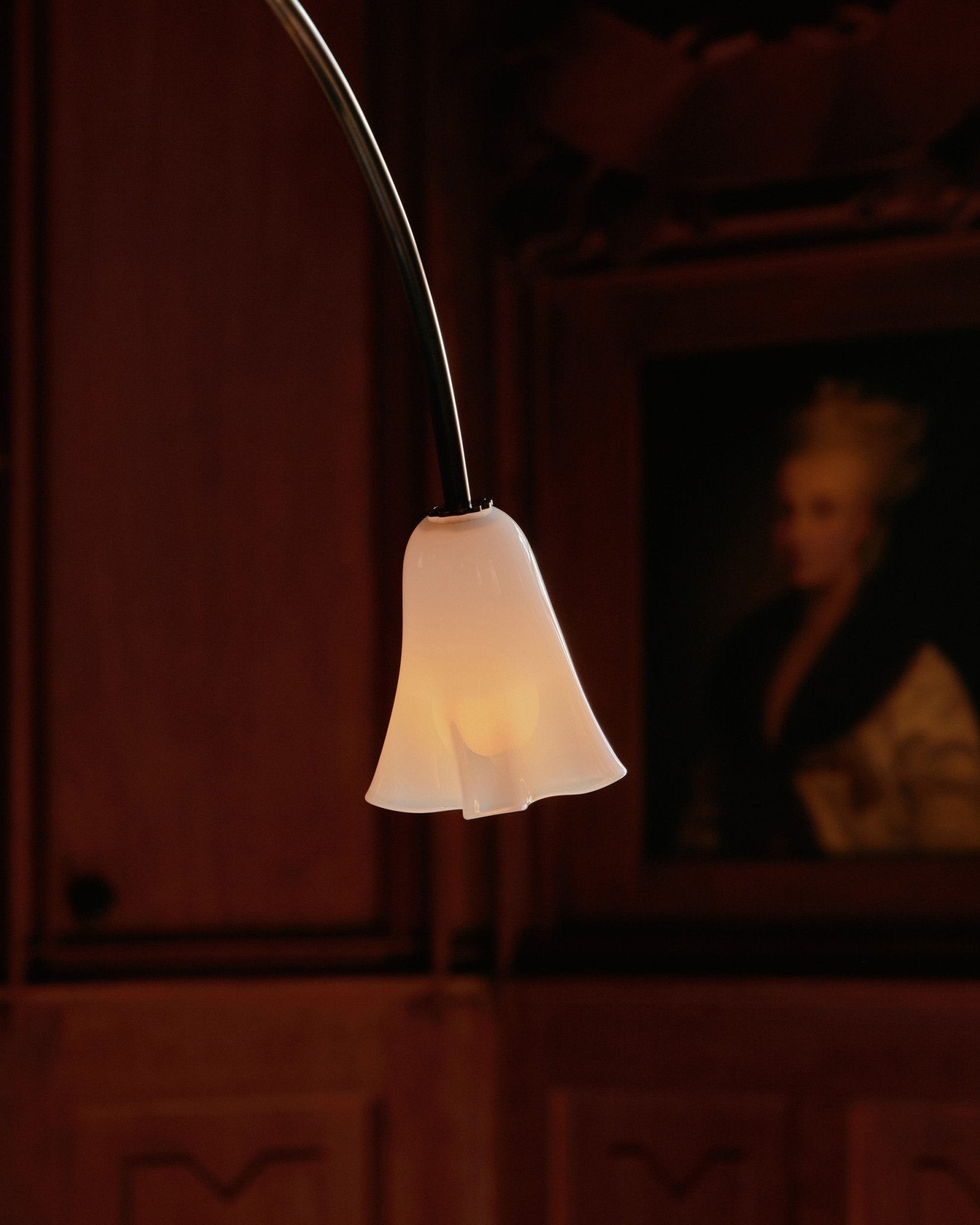 Aurora Chandelier Blossom Petal Glass Arms-Neutral Decor