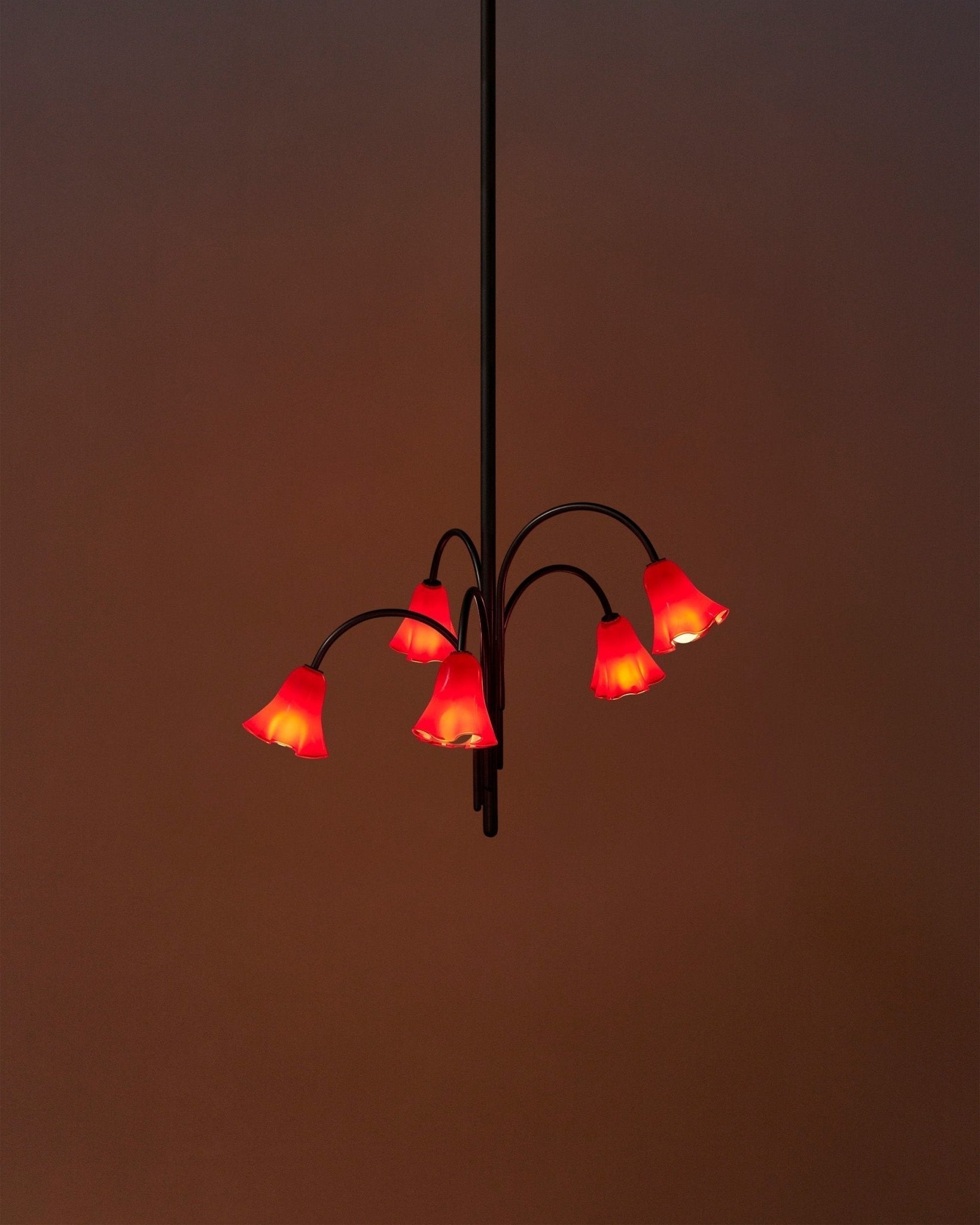 Aurora Chandelier Blossom Petal Glass Arms-Neutral Decor