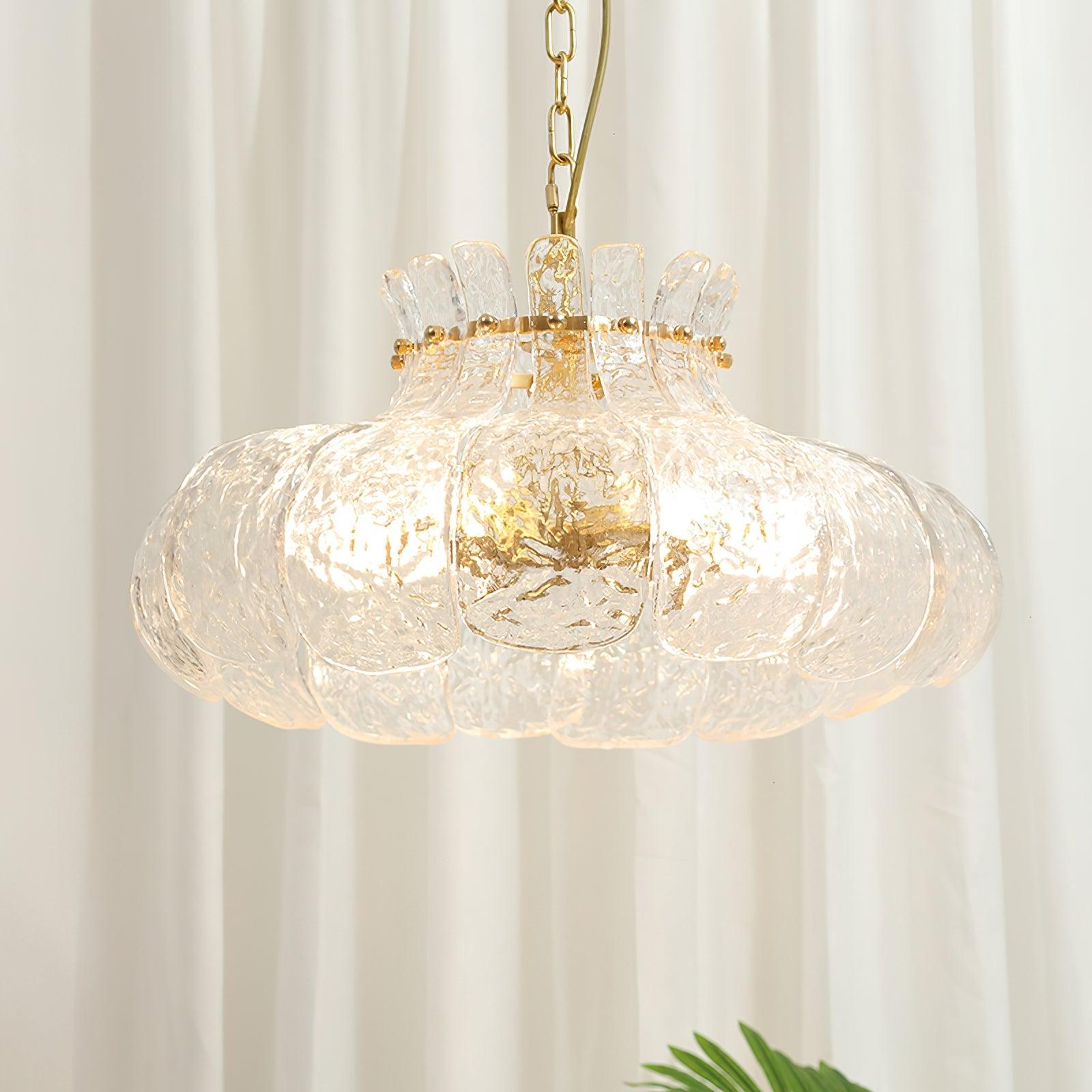 Ariv Brass & Glass Glam Pendant Light-Neutral Decor