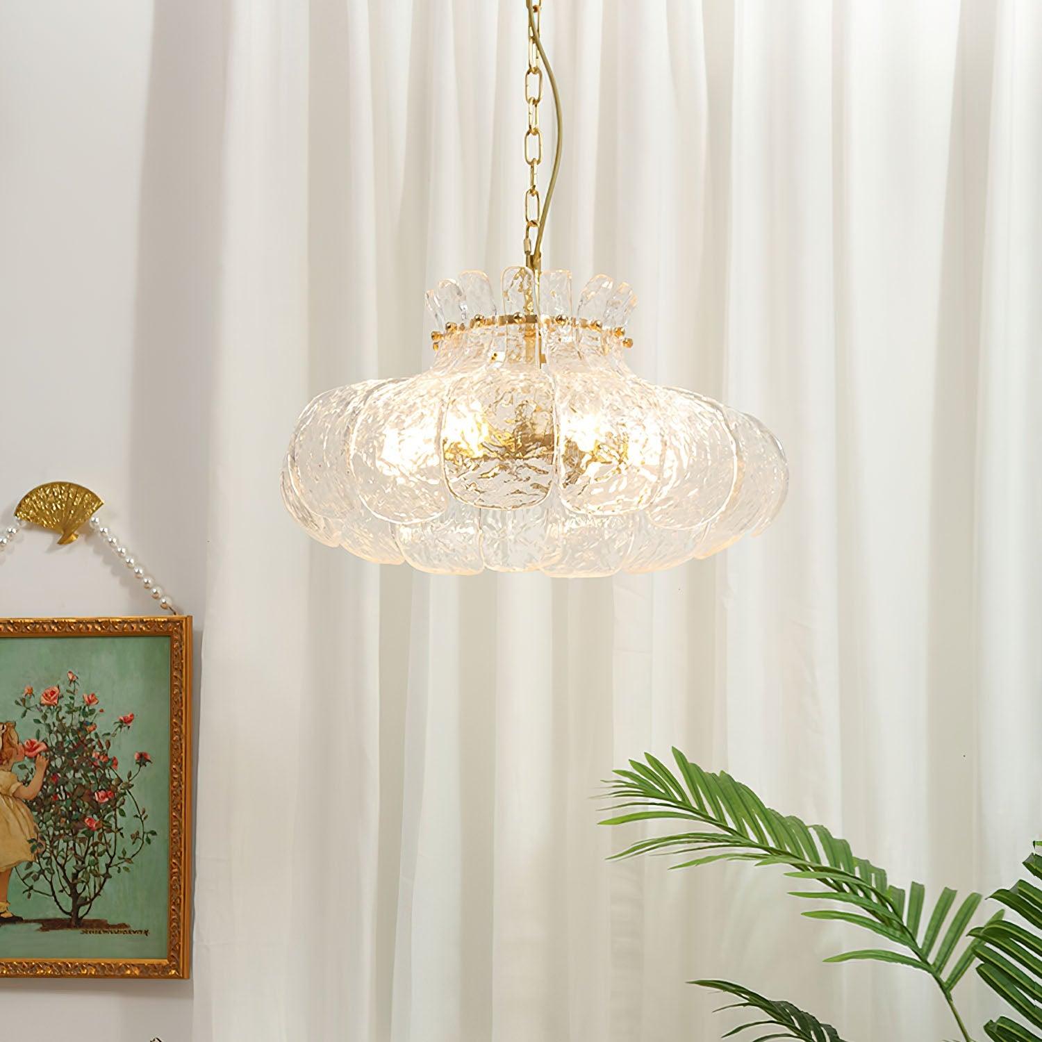 Ariv Brass & Glass Glam Pendant Light-Neutral Decor