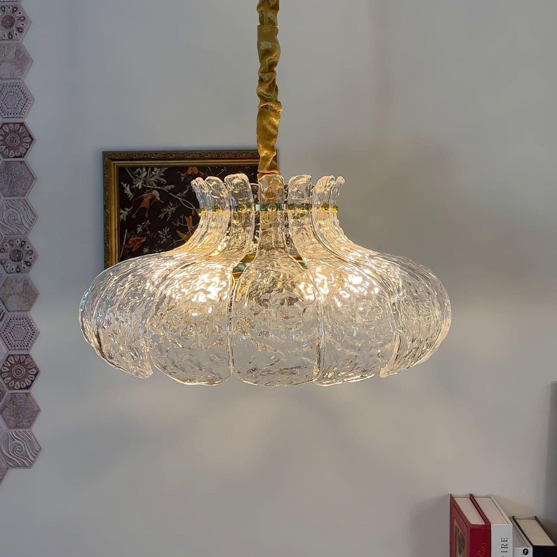 Ariv Brass & Glass Glam Pendant Light-Neutral Decor