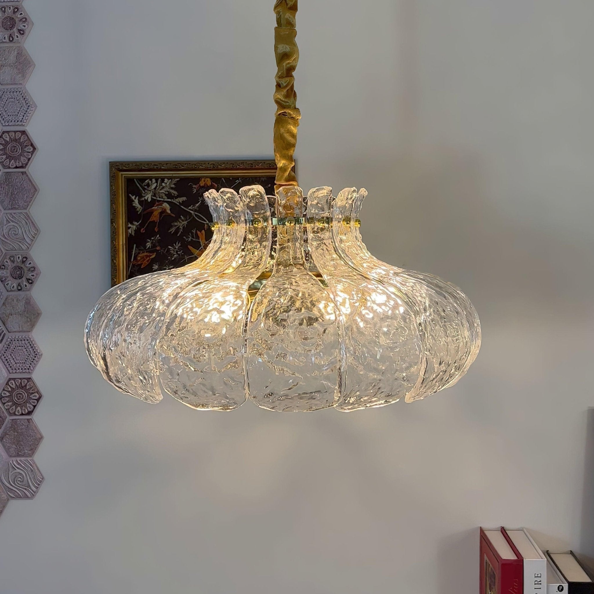 Ariv Brass & Glass Glam Pendant Light-Neutral Decor