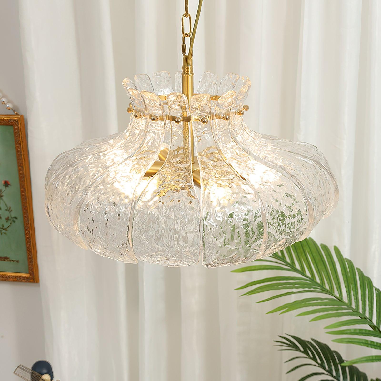 Ariv Brass & Glass Glam Pendant Light-Neutral Decor