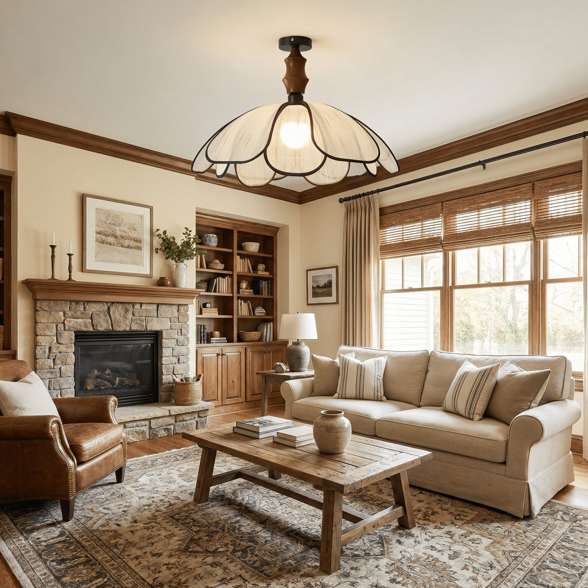 Petaline Whisper Ceiling Lamp-Neutral Decor