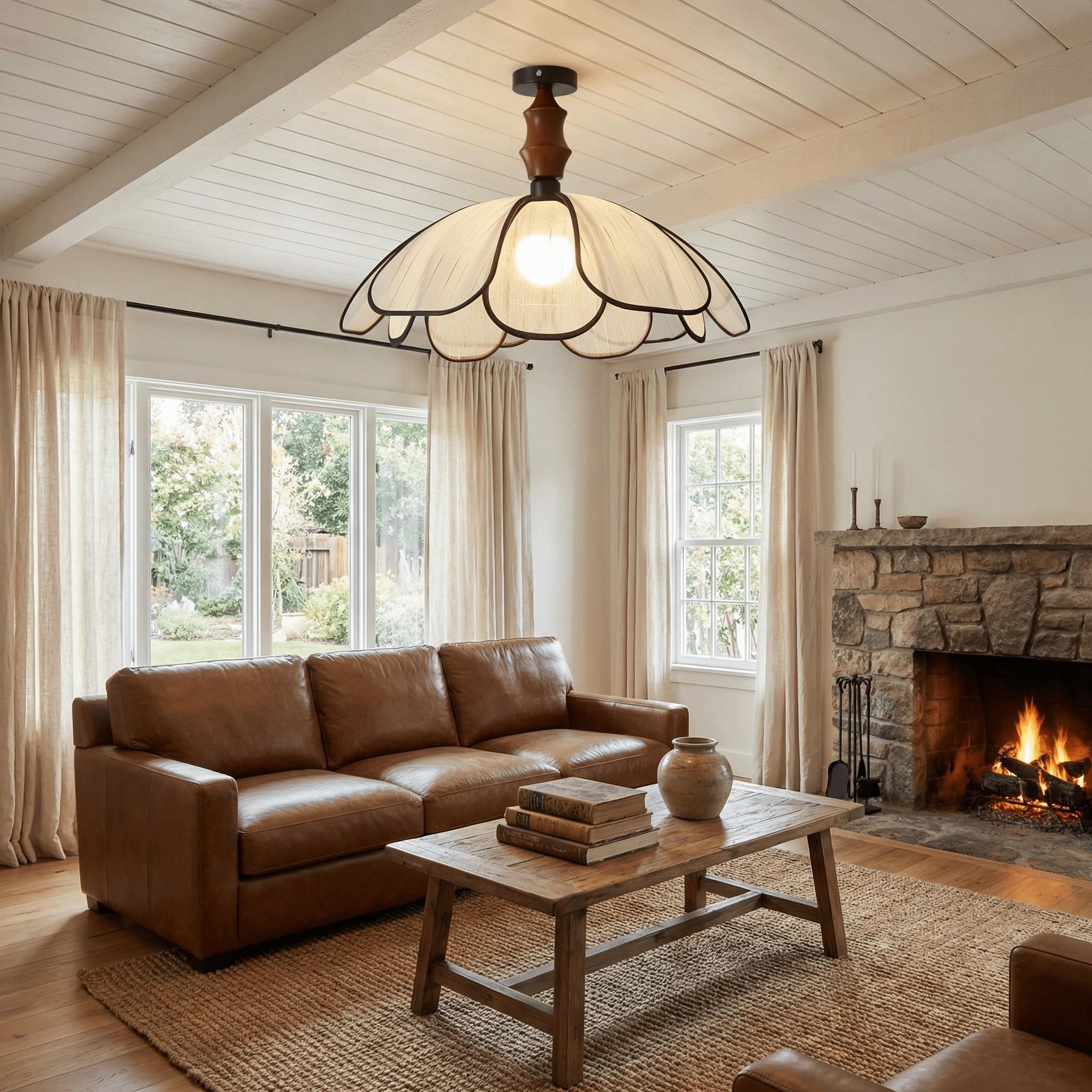 Petaline Whisper Ceiling Lamp-Neutral Decor