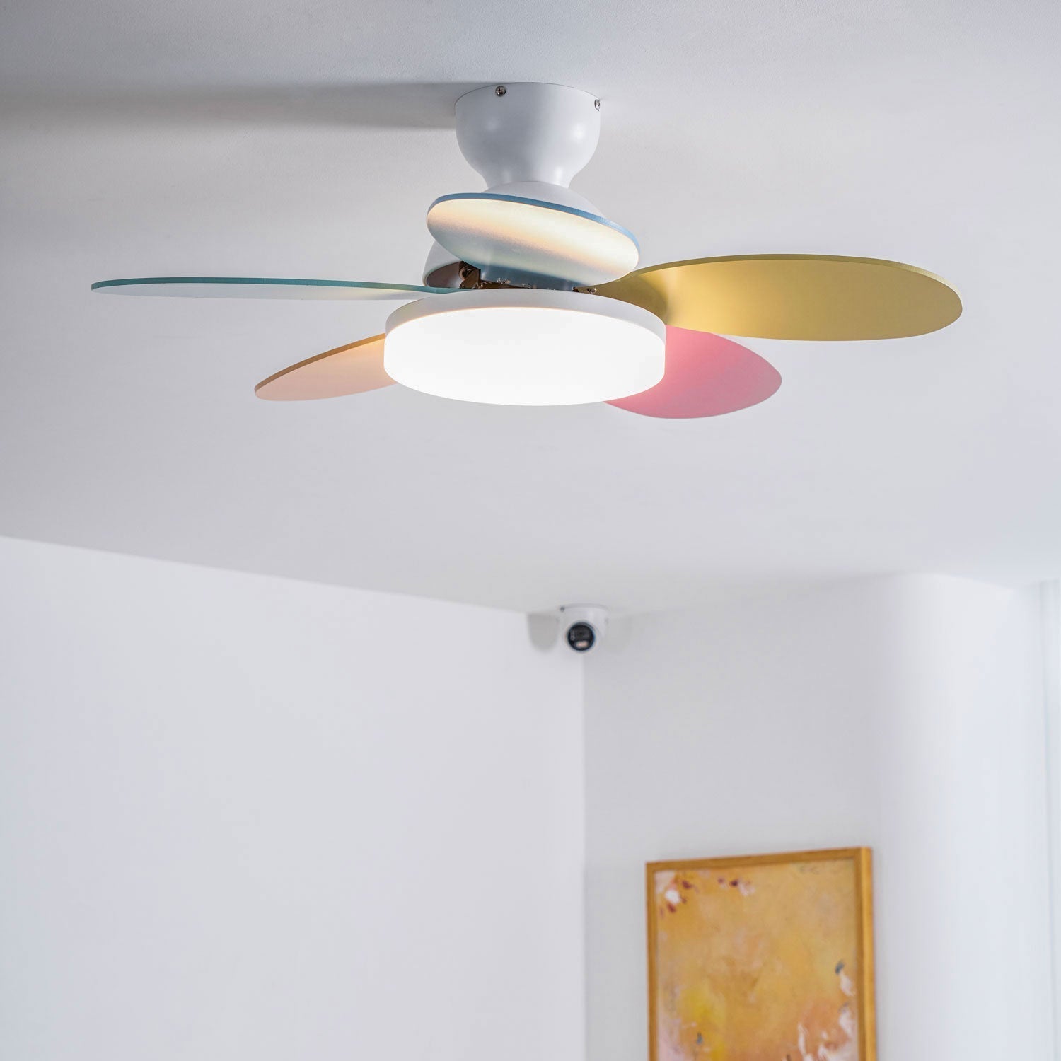Liora Colorful Glass Kids Ceiling Fan Light-Neutral Decor