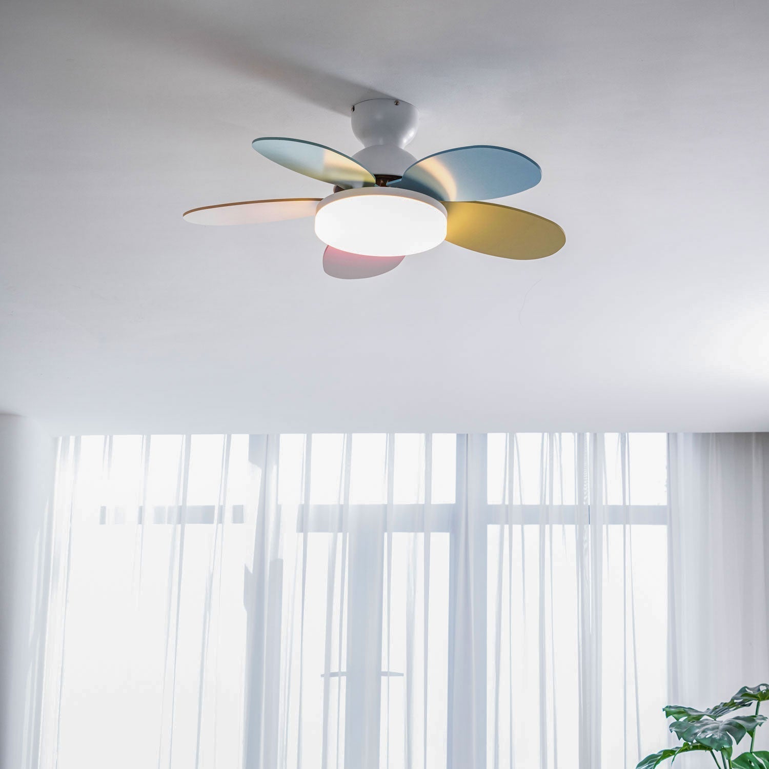 Liora Colorful Glass Kids Ceiling Fan Light-Neutral Decor