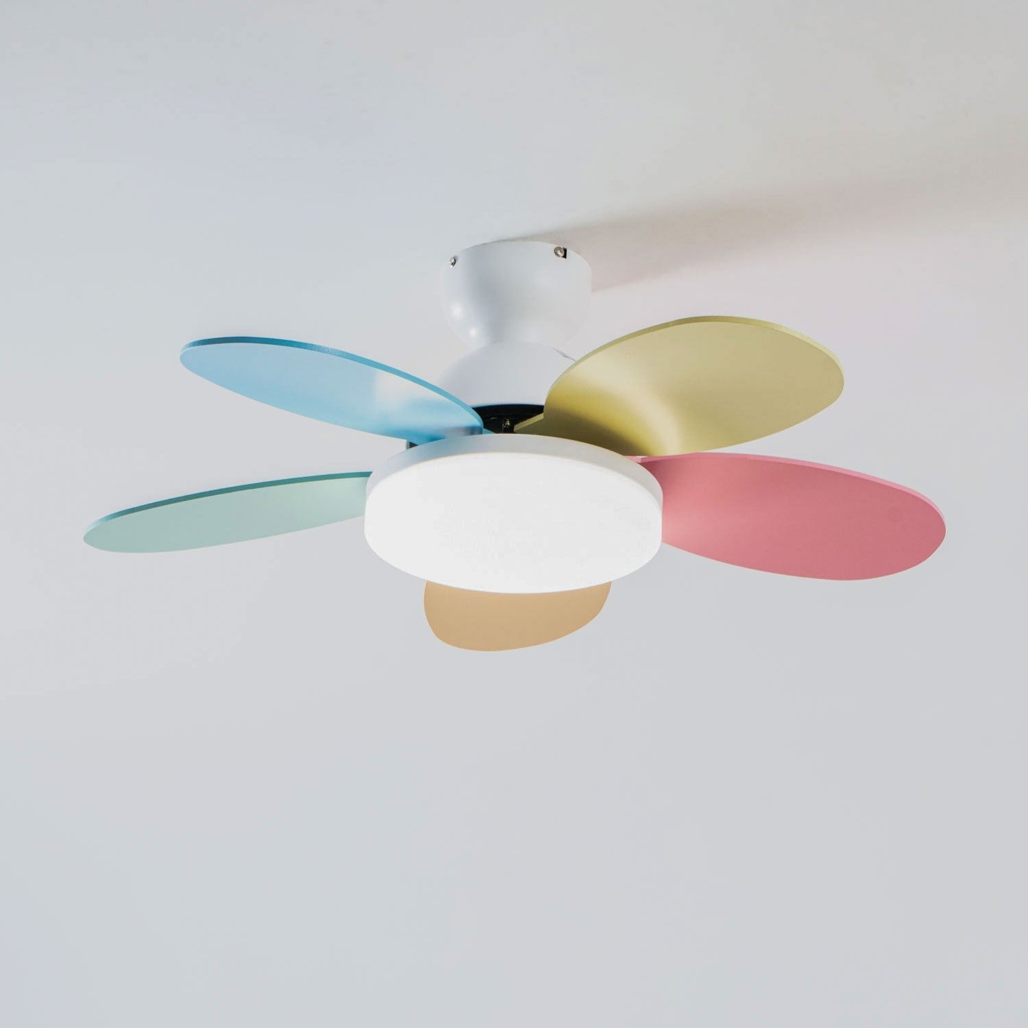 Liora Colorful Glass Kids Ceiling Fan Light-Neutral Decor