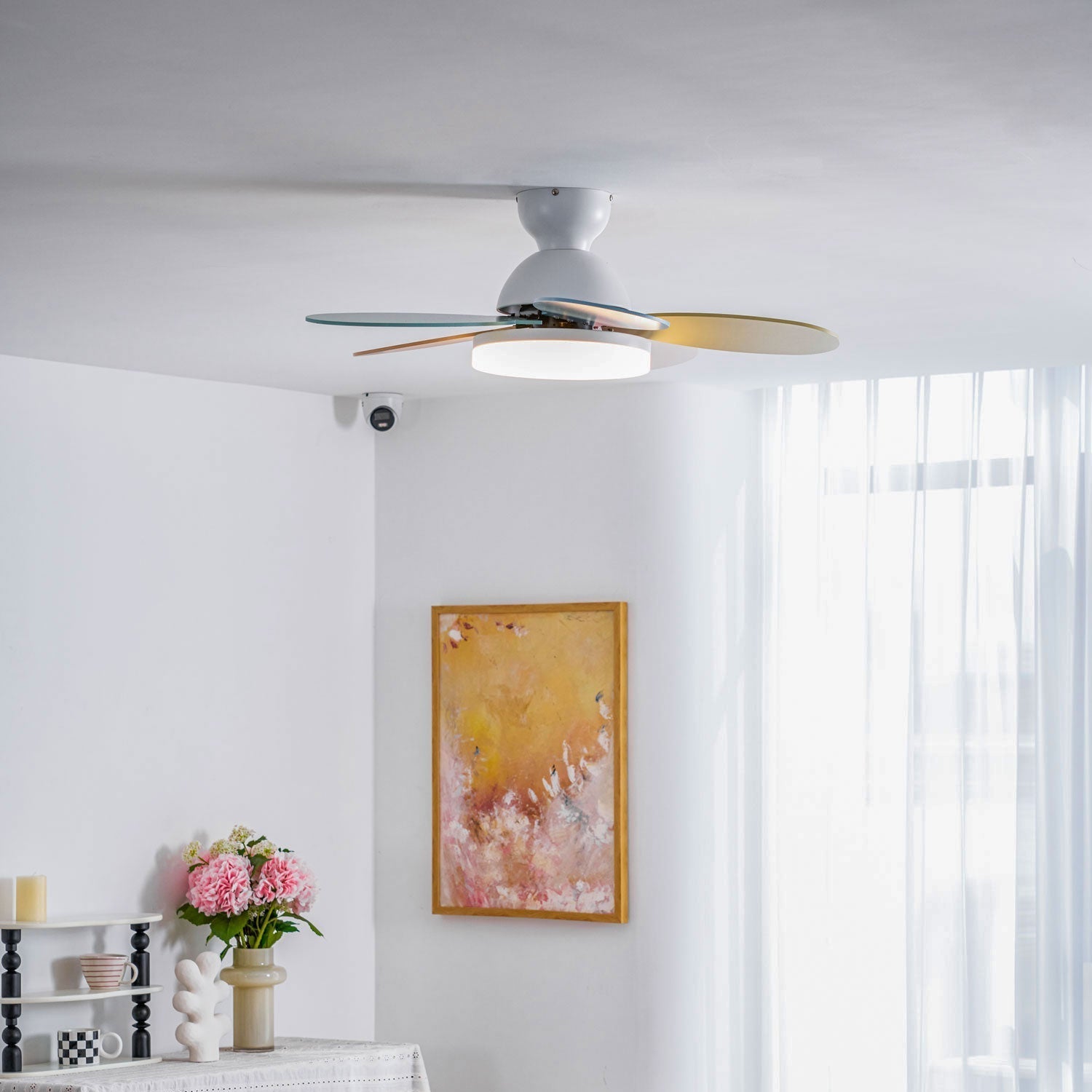 Liora Colorful Glass Kids Ceiling Fan Light-Neutral Decor