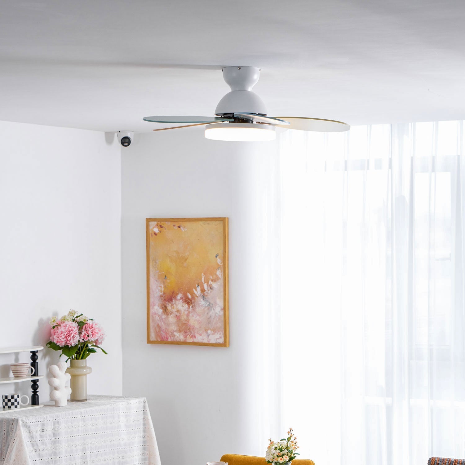 Liora Colorful Glass Kids Ceiling Fan Light-Neutral Decor