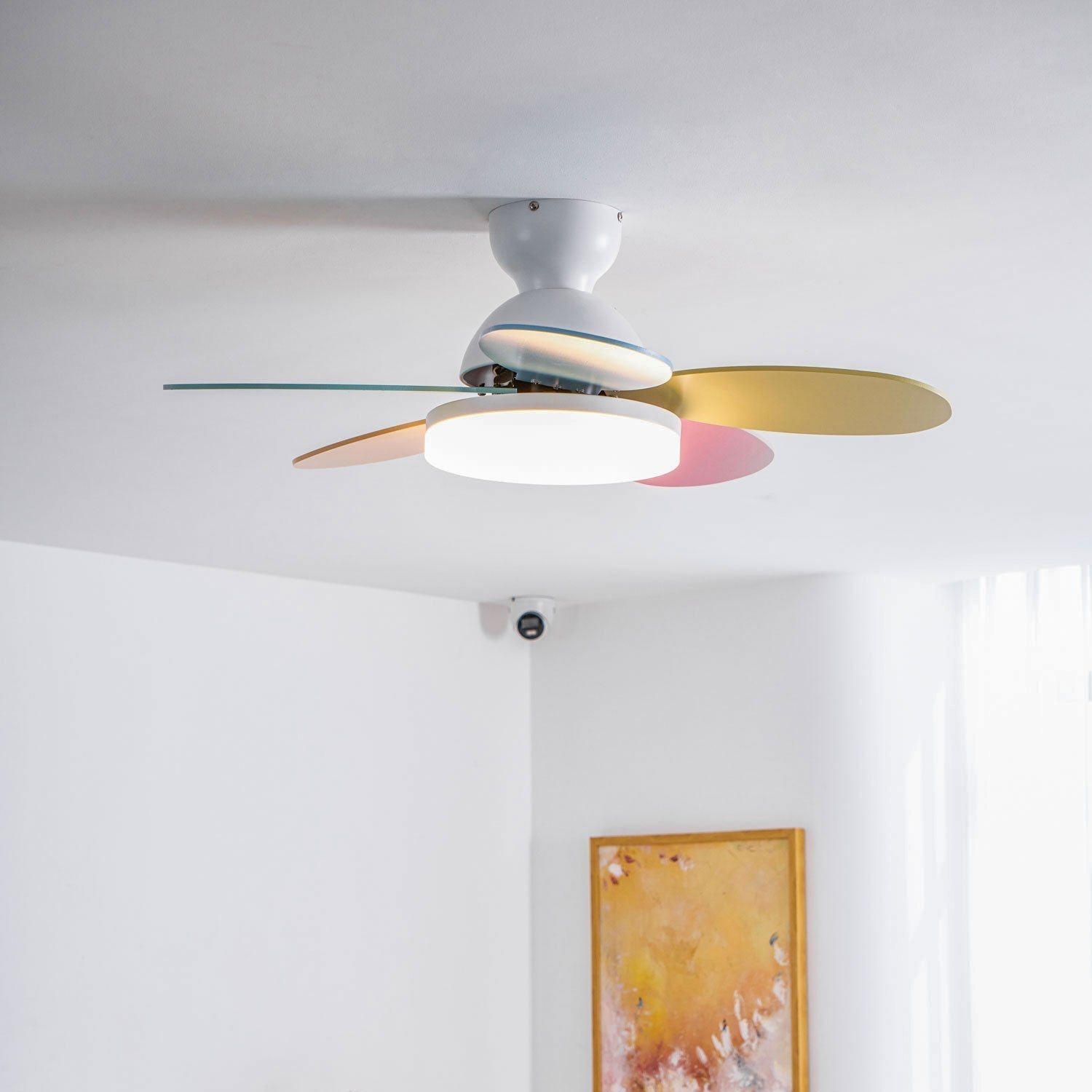 Liora Colorful Glass Kids Ceiling Fan Light-Neutral Decor