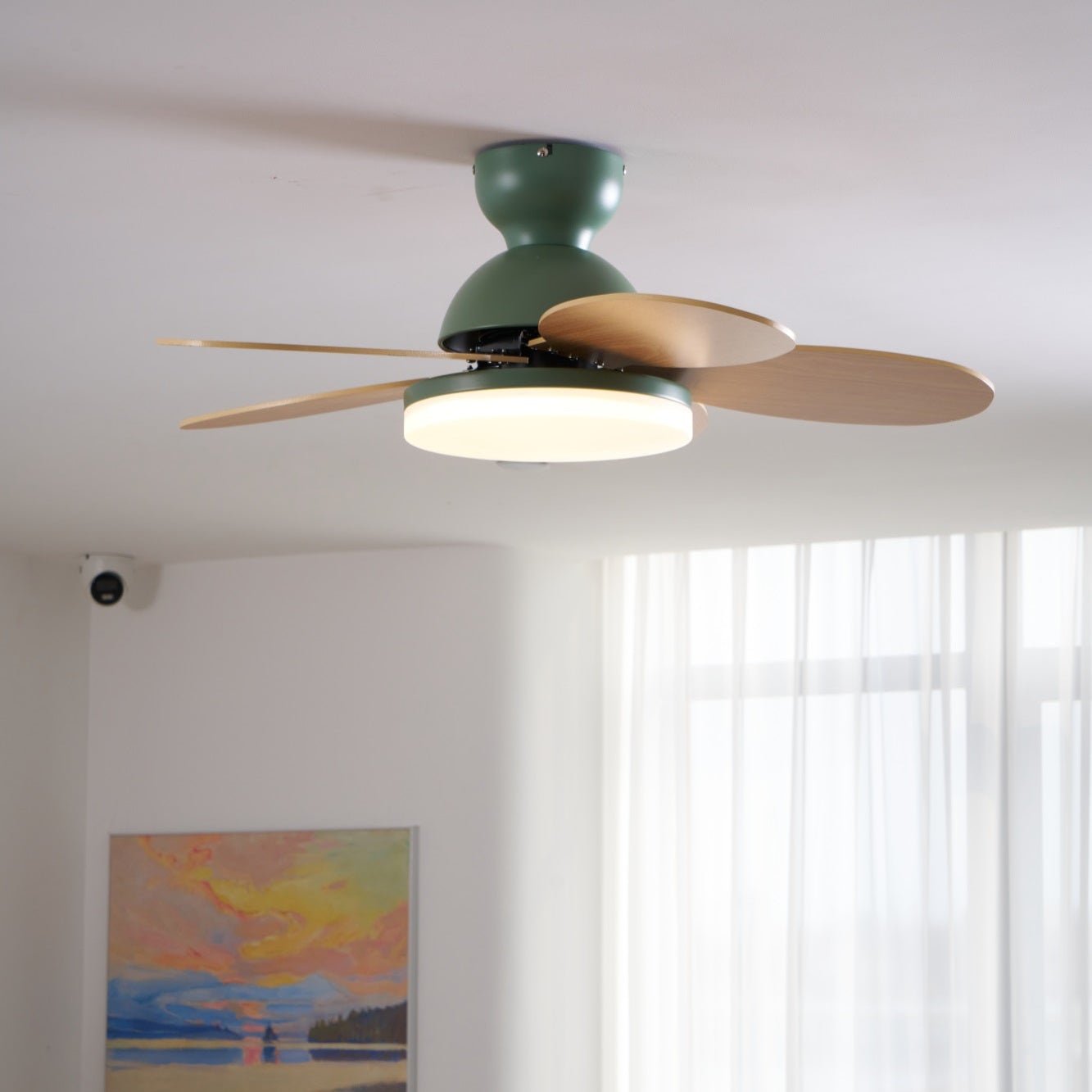 Liora Colorful Glass Kids Ceiling Fan Light-Neutral Decor