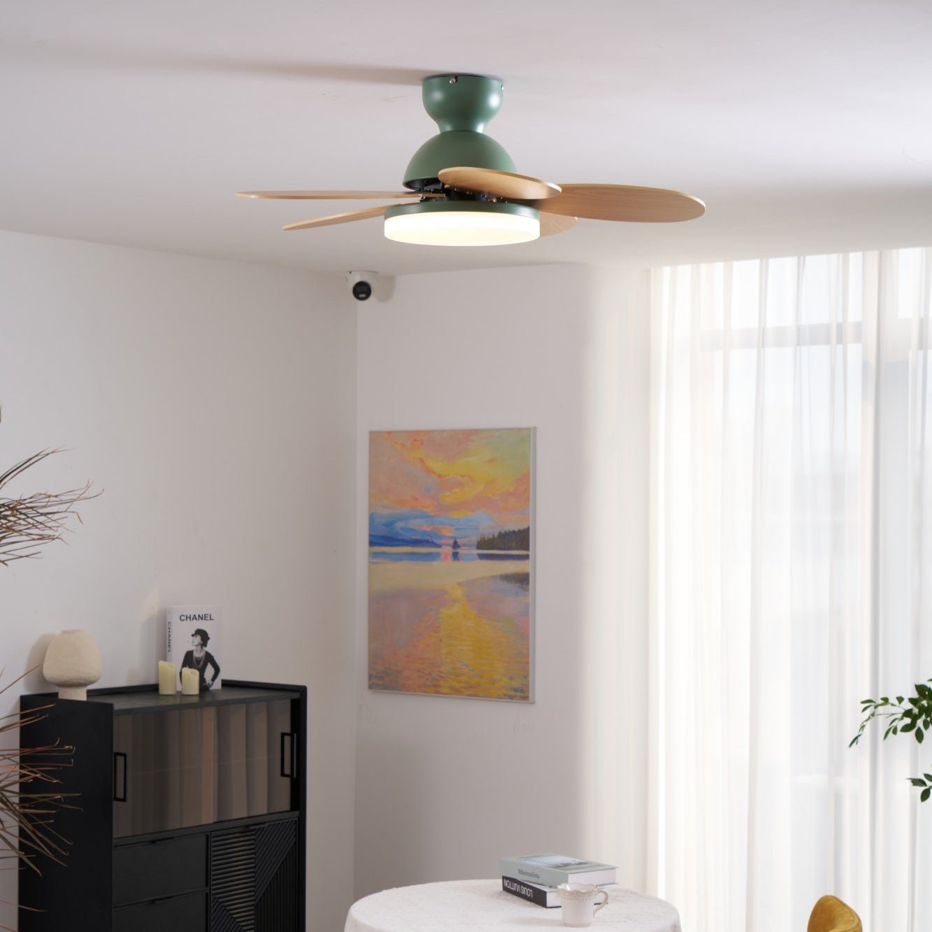 Liora Colorful Glass Kids Ceiling Fan Light-Neutral Decor