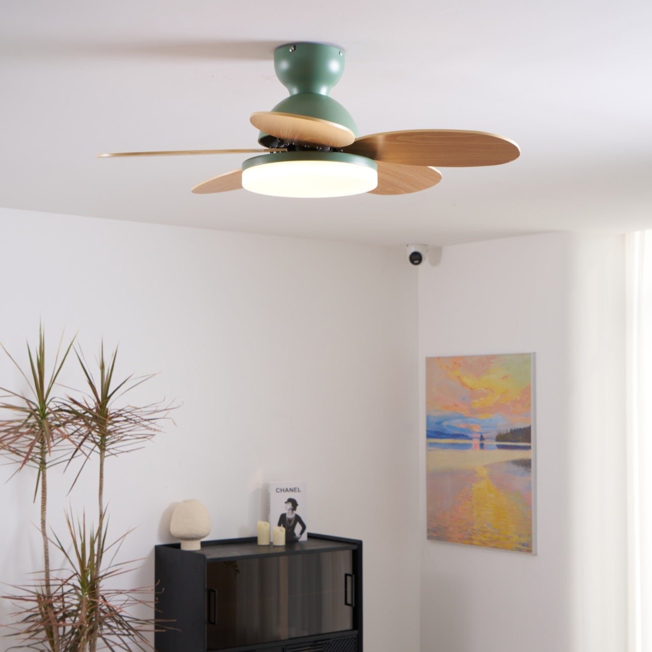 Liora Colorful Glass Kids Ceiling Fan Light-Neutral Decor