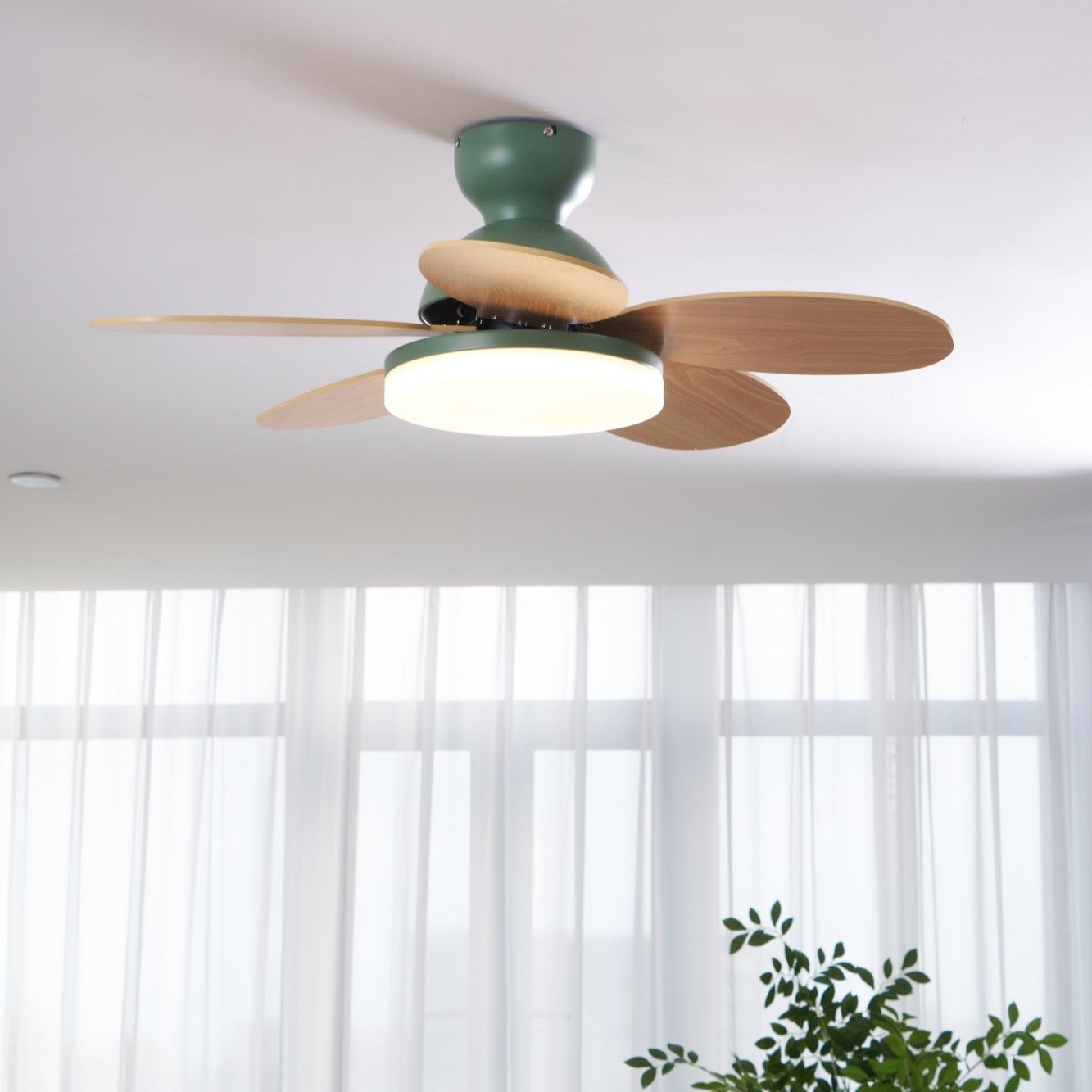 Liora Colorful Glass Kids Ceiling Fan Light-Neutral Decor