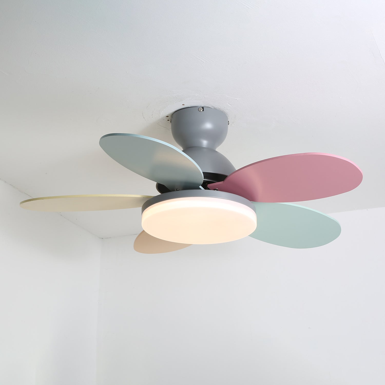 Liora Colorful Glass Kids Ceiling Fan Light-Neutral Decor