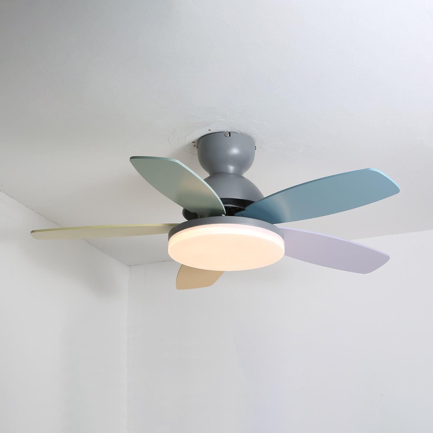 Liora Colorful Glass Kids Ceiling Fan Light-Neutral Decor