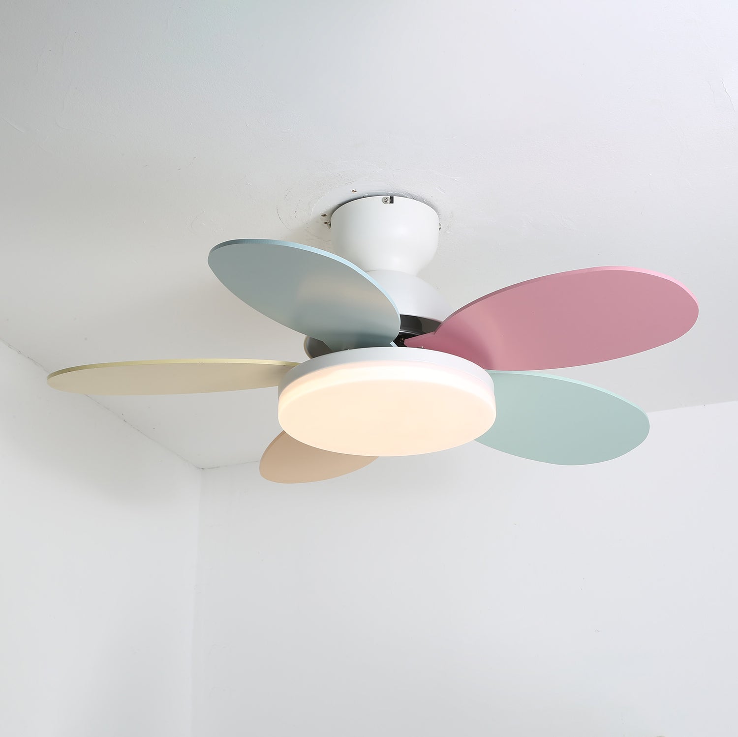 Liora Colorful Glass Kids Ceiling Fan Light-Neutral Decor