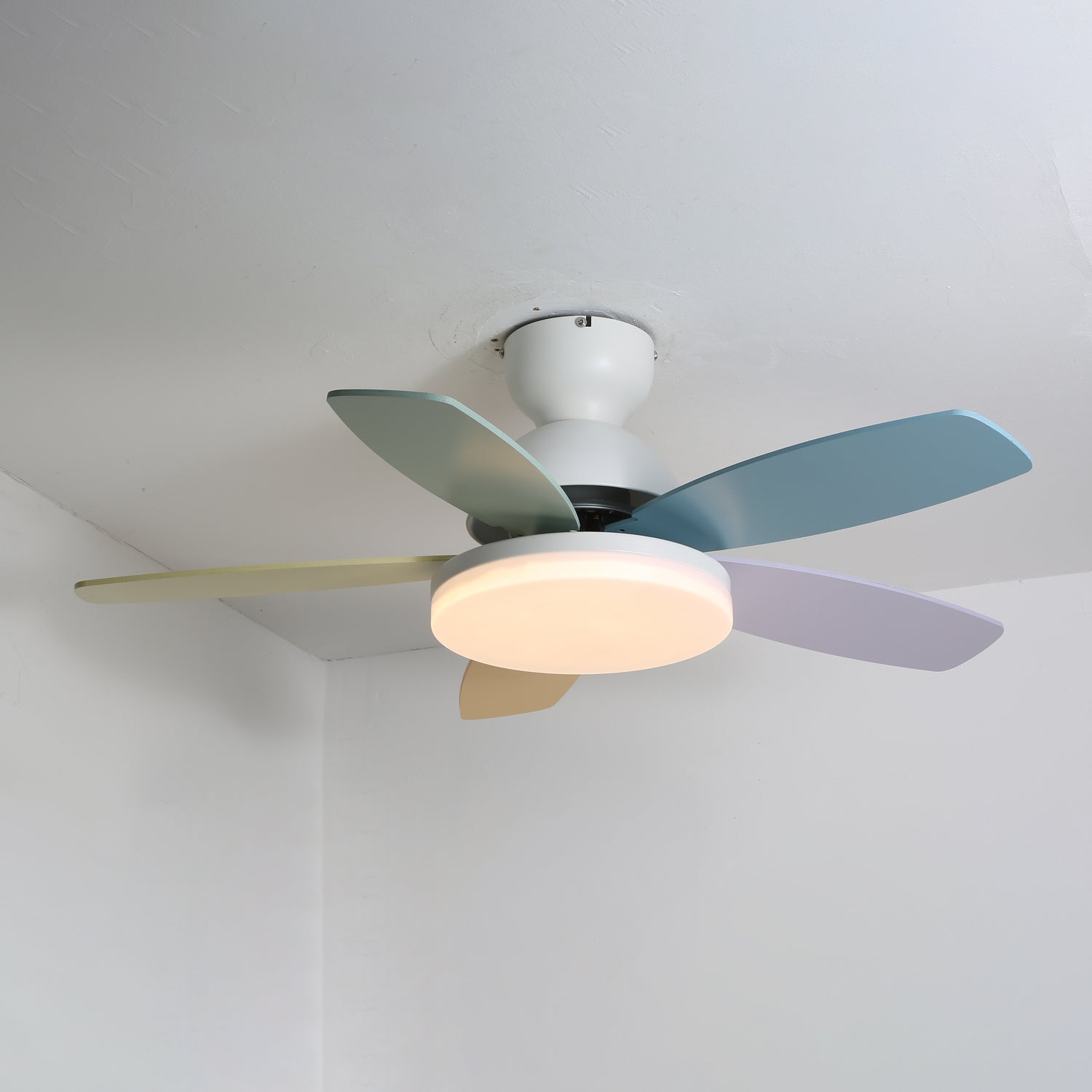 Liora Colorful Glass Kids Ceiling Fan Light-Neutral Decor