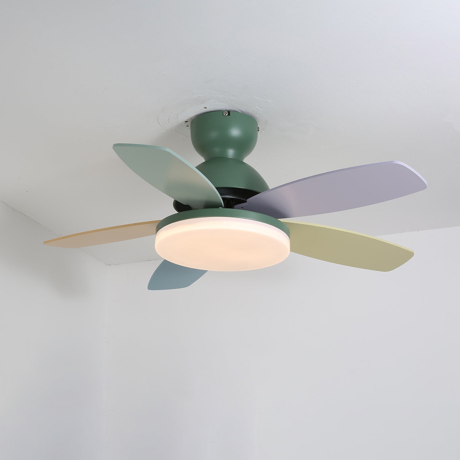 Liora Colorful Glass Kids Ceiling Fan Light-Neutral Decor