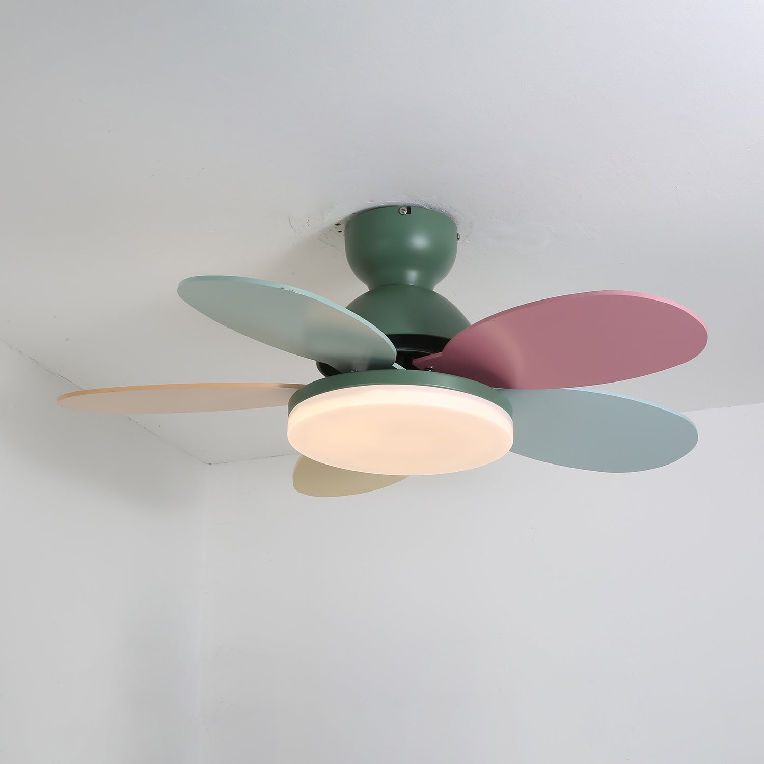 Liora Colorful Glass Kids Ceiling Fan Light-Neutral Decor