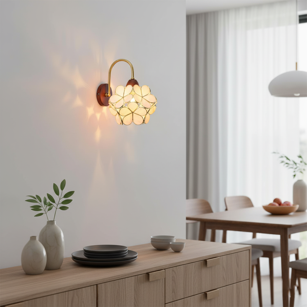 Petals-Wood Wall Lamp