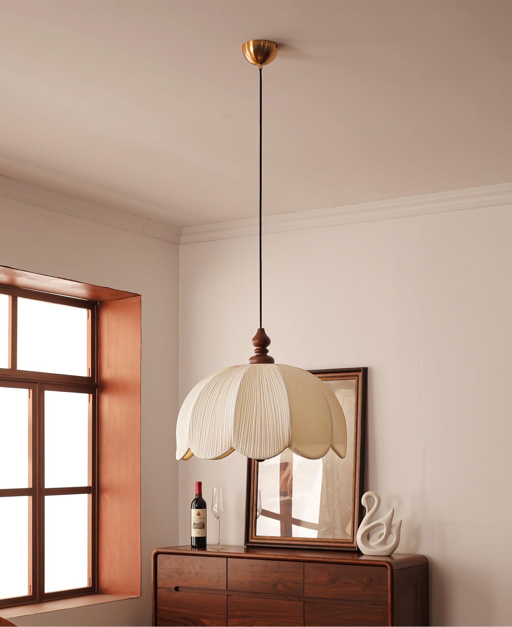 Imiraril Tropical Fabric Pendant Light-Neutral Decor